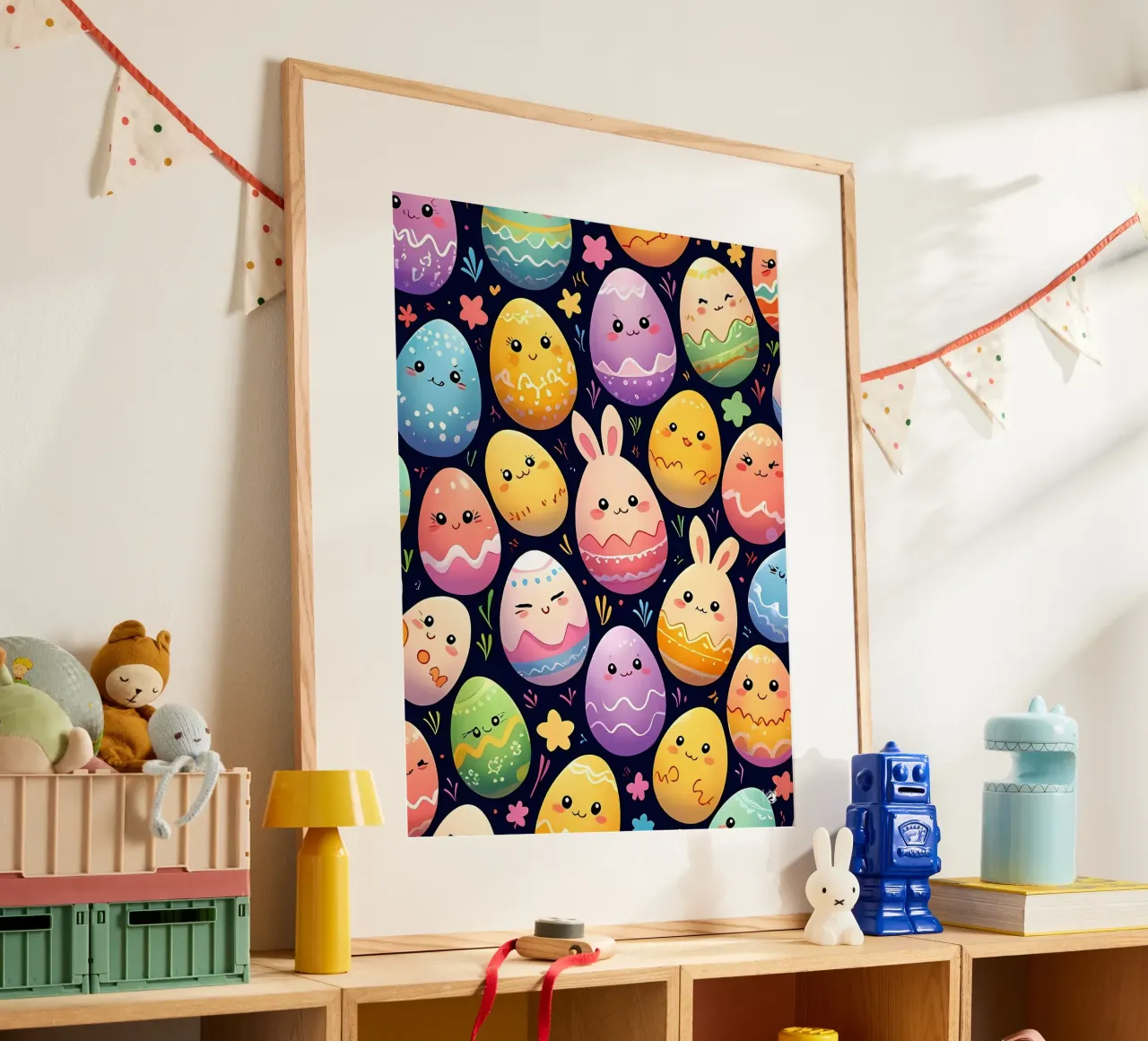 Modello di uovo di Pasqua poster con telaio in alluminio da LM2KONE