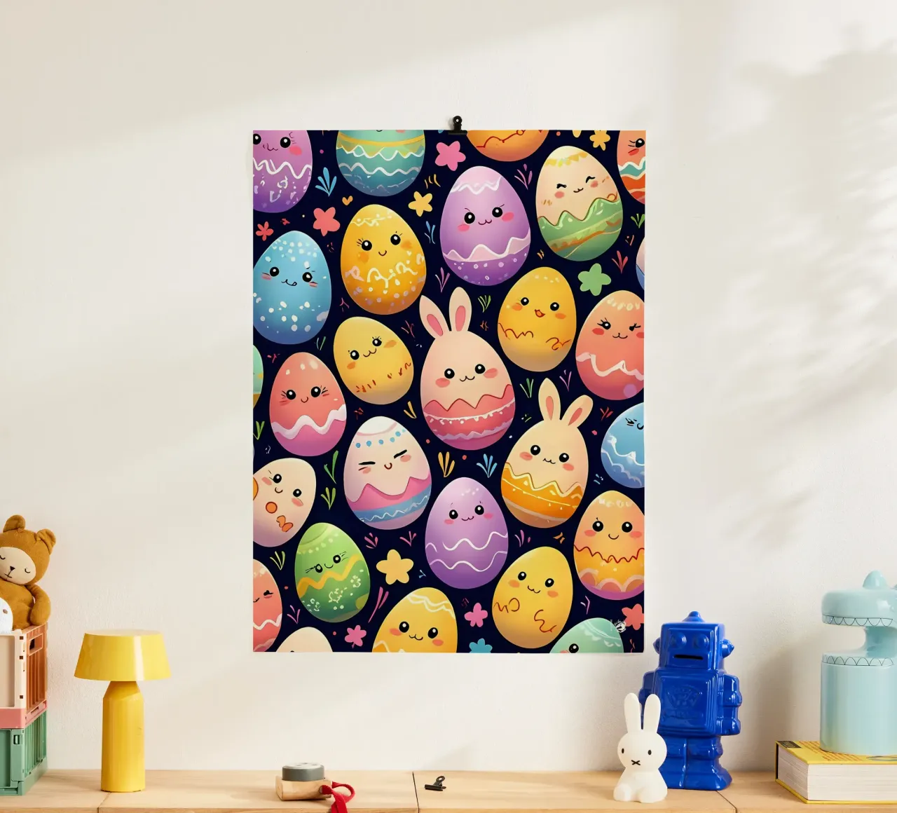 Modello di uovo di Pasqua poster con telaio in alluminio da LM2KONE