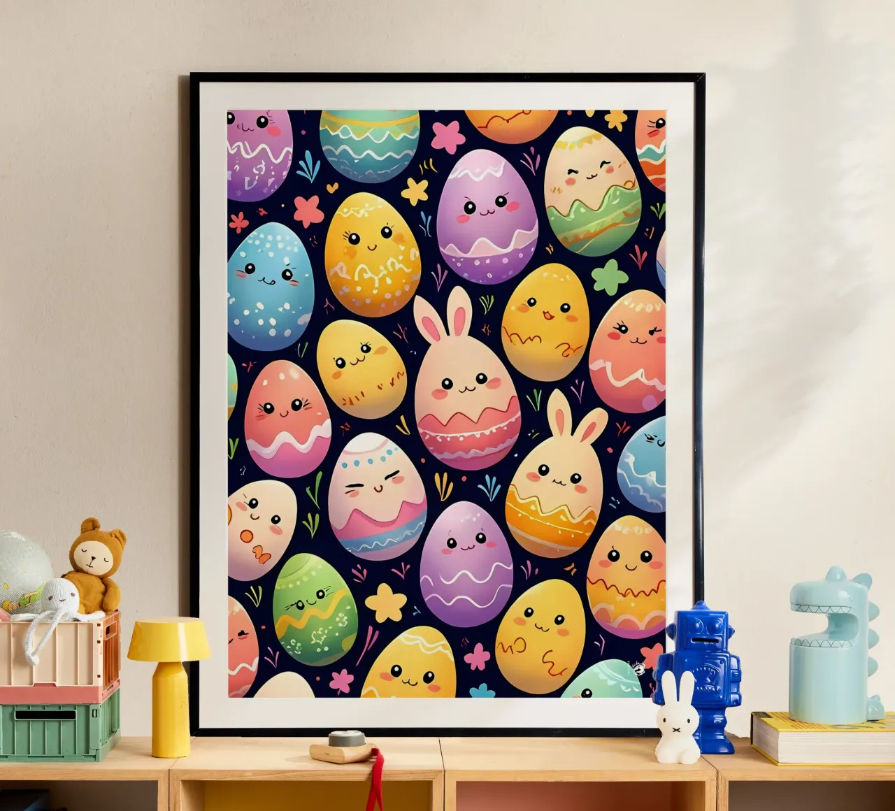 Modello di uovo di Pasqua poster con telaio in alluminio da LM2KONE