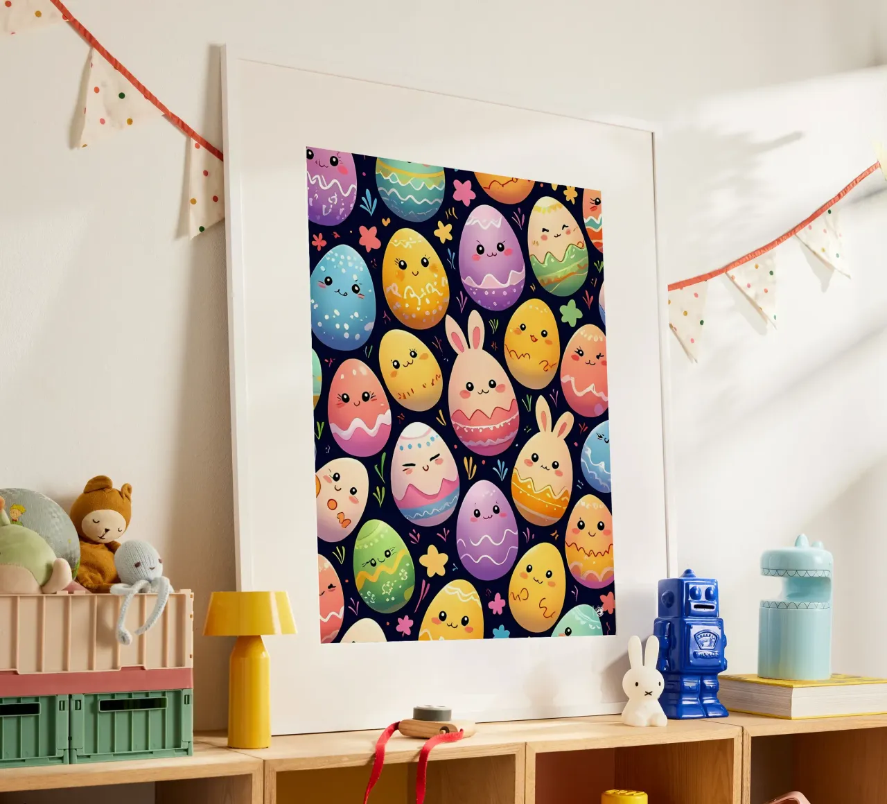 Modello di uovo di Pasqua poster con telaio in alluminio da LM2KONE