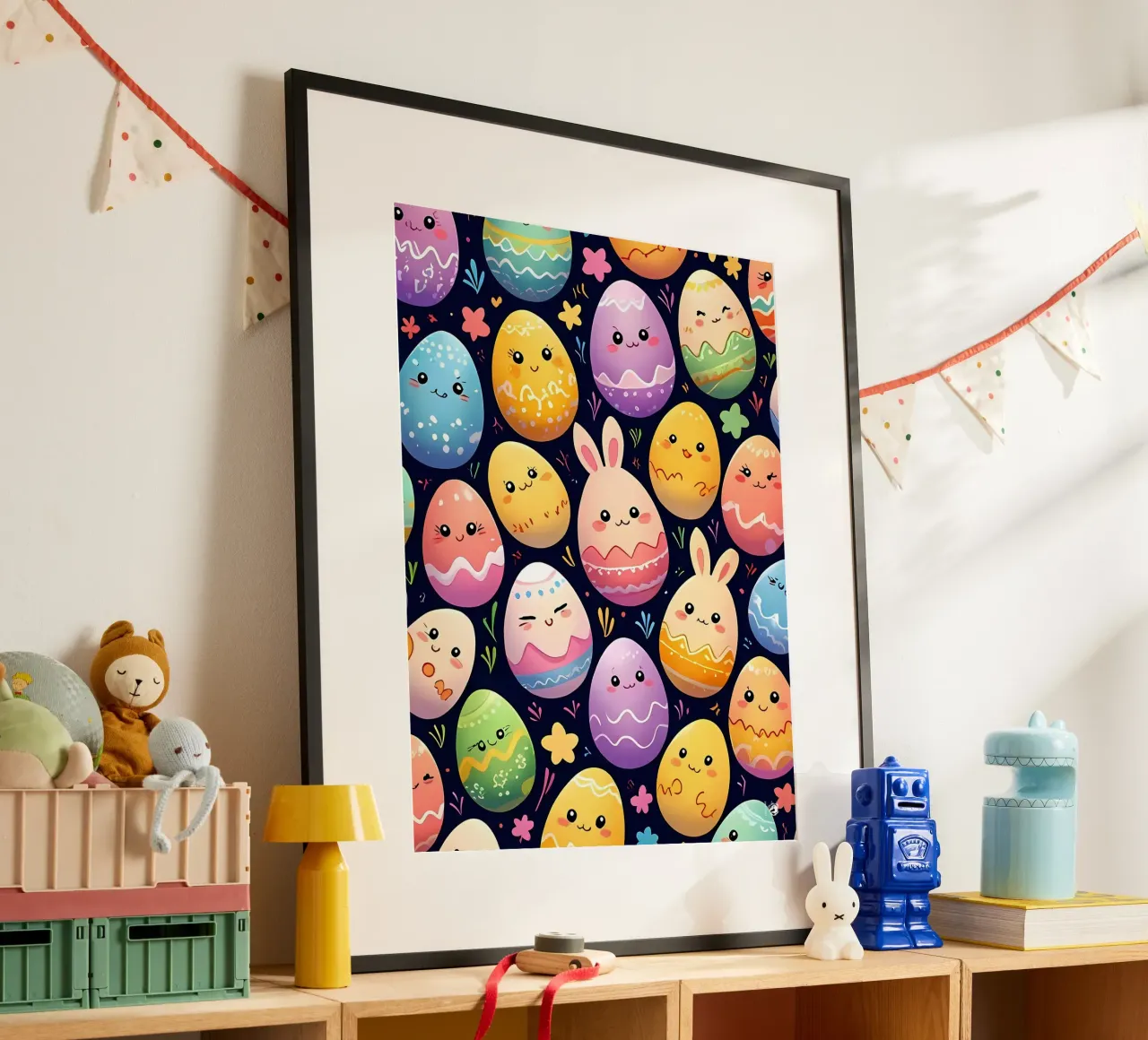 Modello di uovo di Pasqua poster con telaio in alluminio da LM2KONE