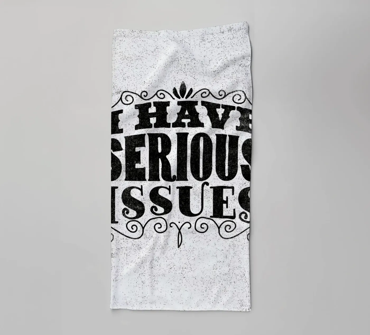 serious issues towel by Matthew Taylor Wilson