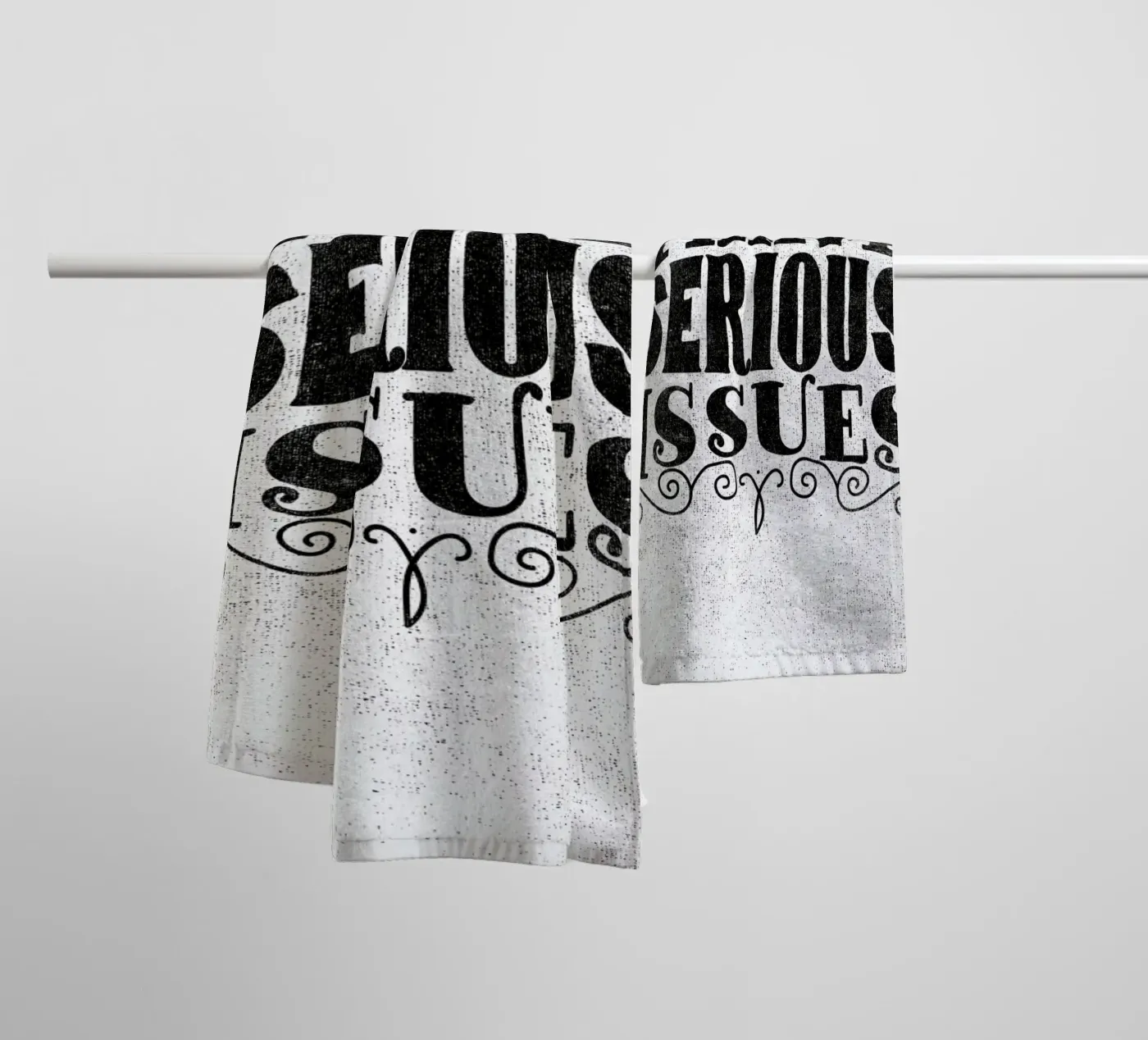 serious issues towel by Matthew Taylor Wilson