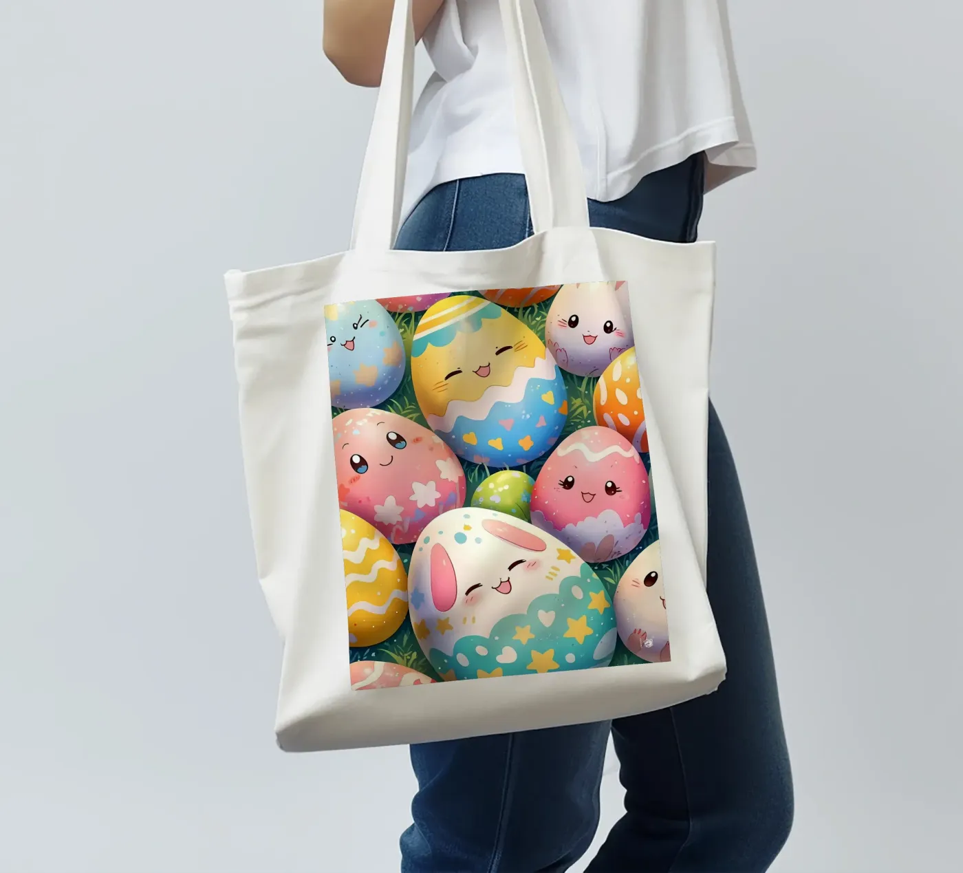 Motivo dell'uovo di Pasqua borsa in juta da LM2Kone