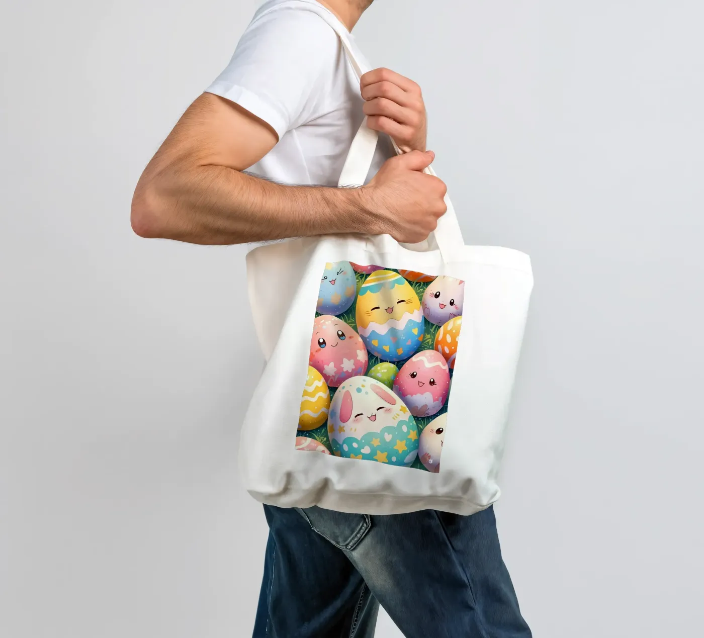 Motivo dell'uovo di Pasqua borsa in juta da LM2Kone