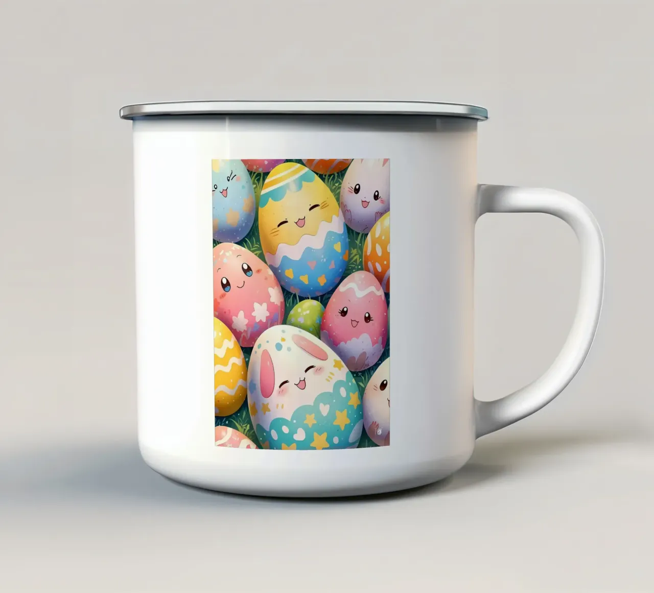 Cute Easter Egg Pattern enamel mug by LM2Kone