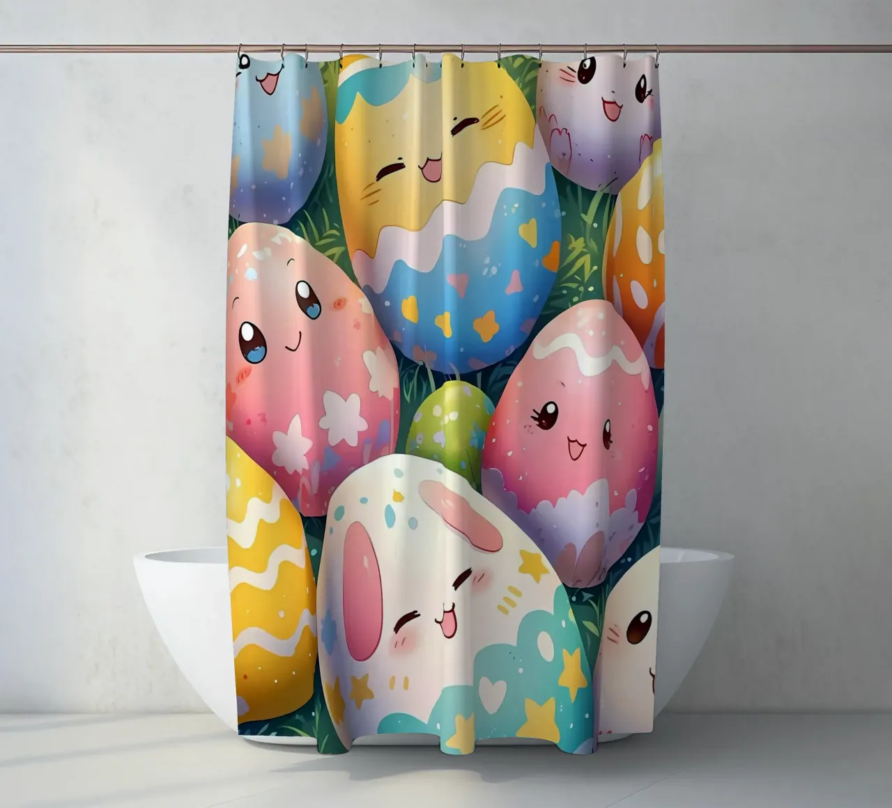 Cute Easter Egg Pattern shower curtain by LM2Kone