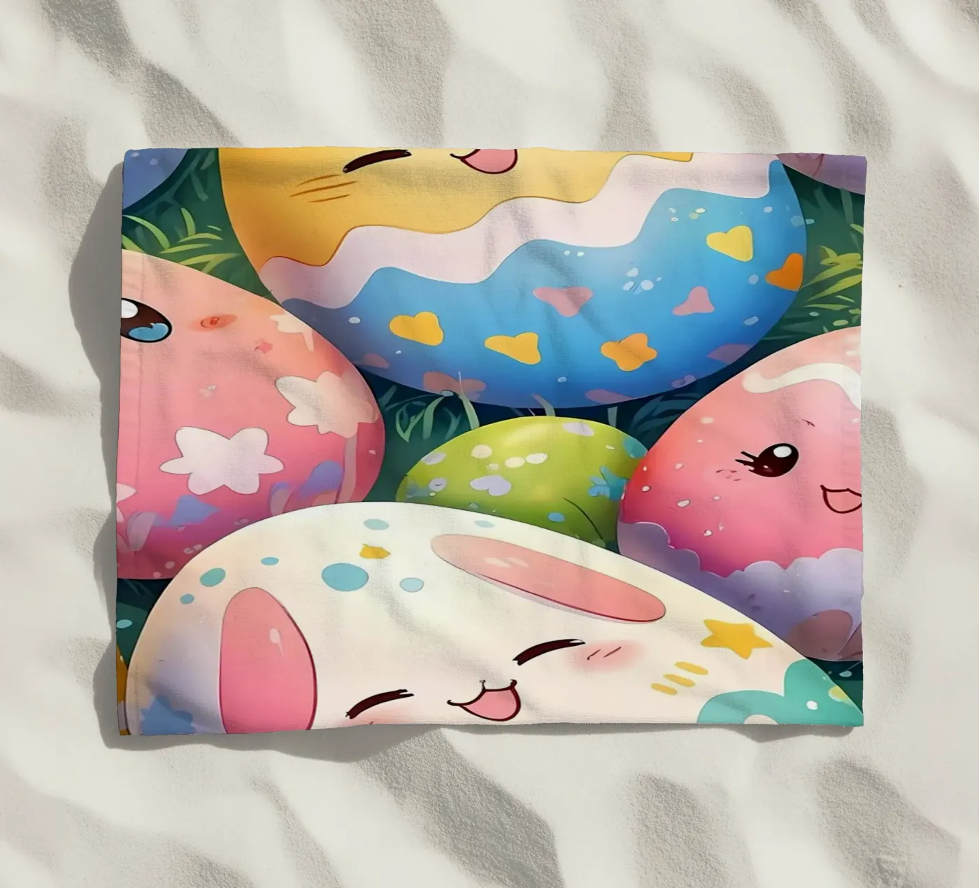 Cute Easter Egg Pattern Strandtuch von LM2Kone