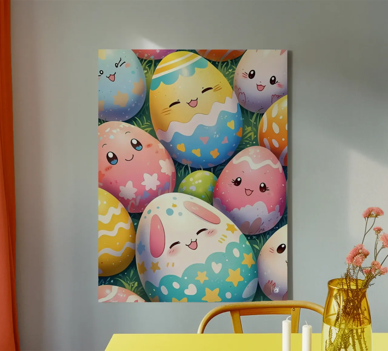Cute Easter Egg Pattern canvas with Floater frame by LM2KONE