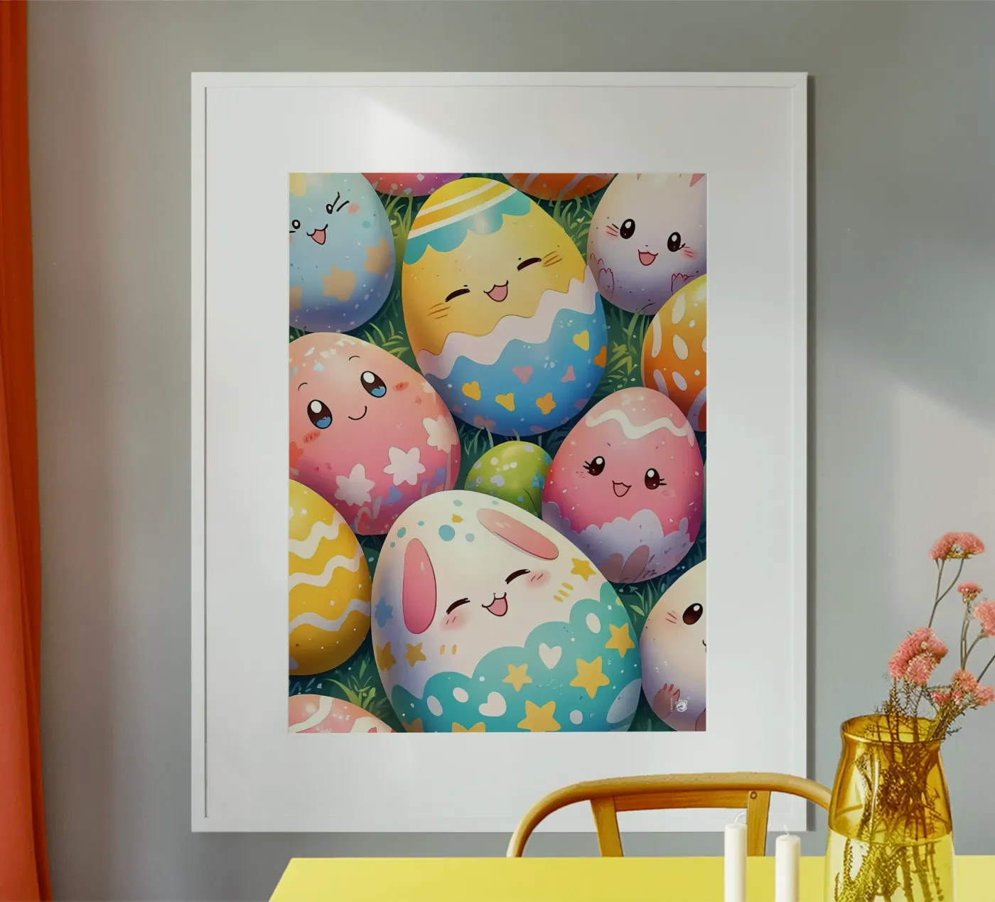 Cute Easter Egg Pattern poster van LM2Kone