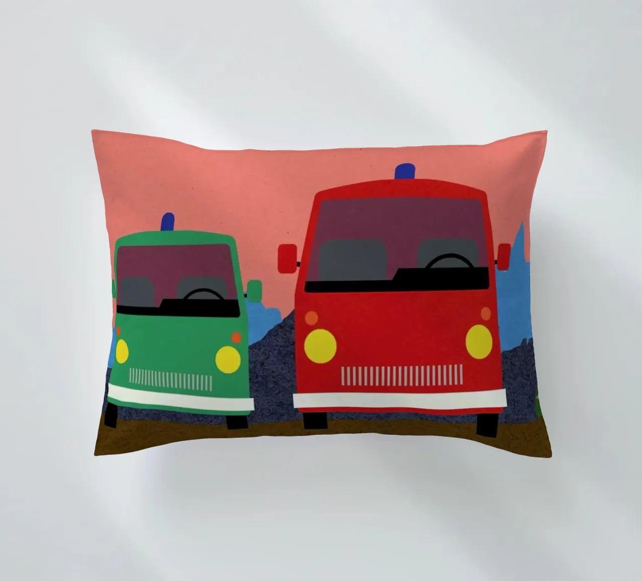 Police Bus and Fire Engine cuscino da Rosi Feist
