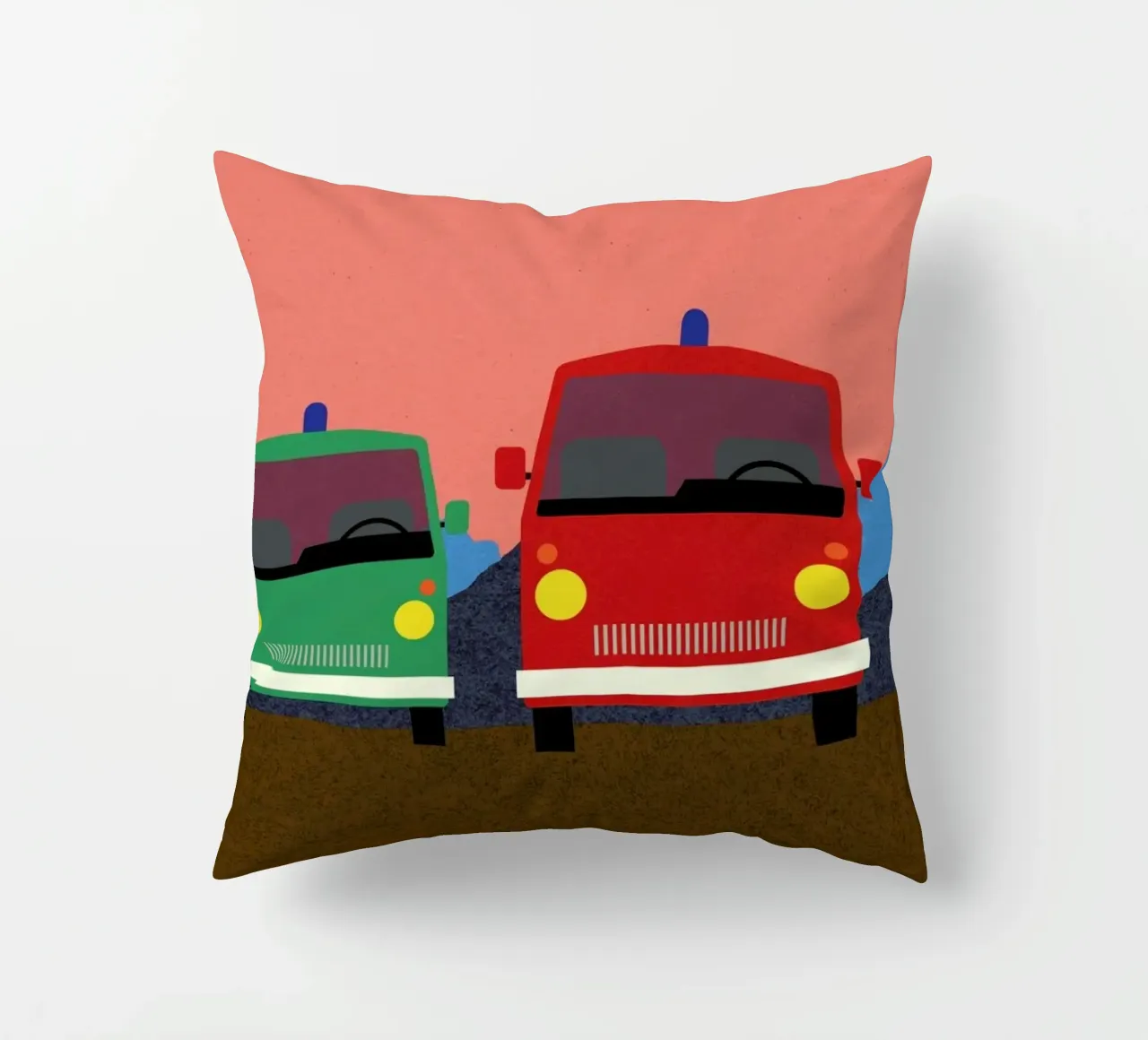 Police Bus and Fire Engine cuscino da Rosi Feist