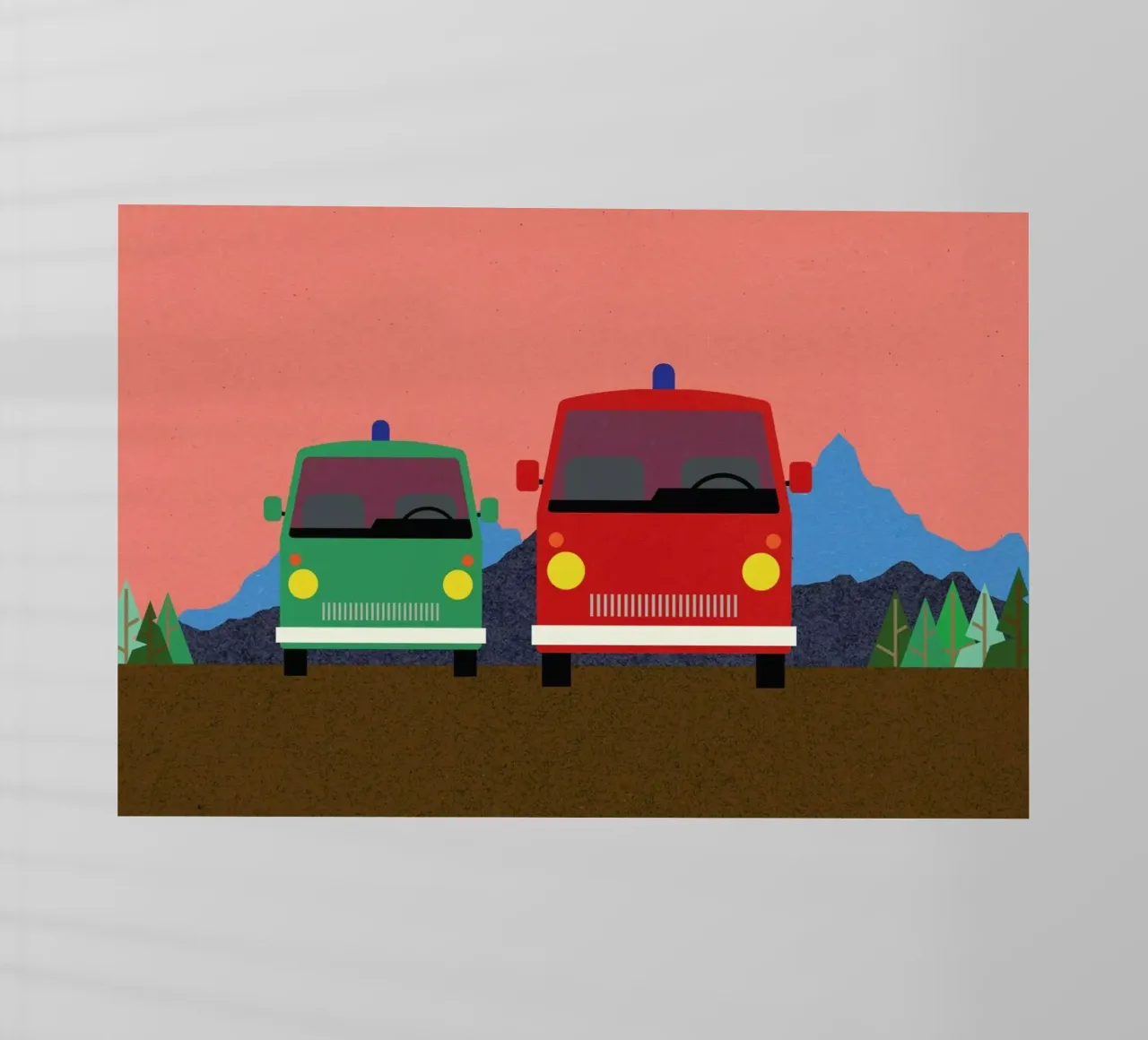 Police Bus and Fire Engine pellicola backlit da Rosi Feist