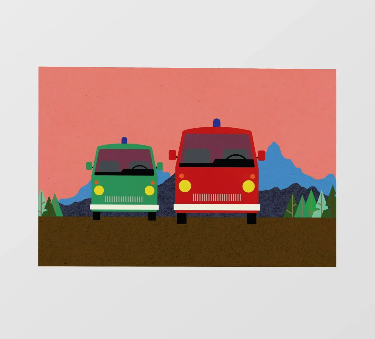 Police Bus and Fire Engine pellicola backlit da Rosi Feist