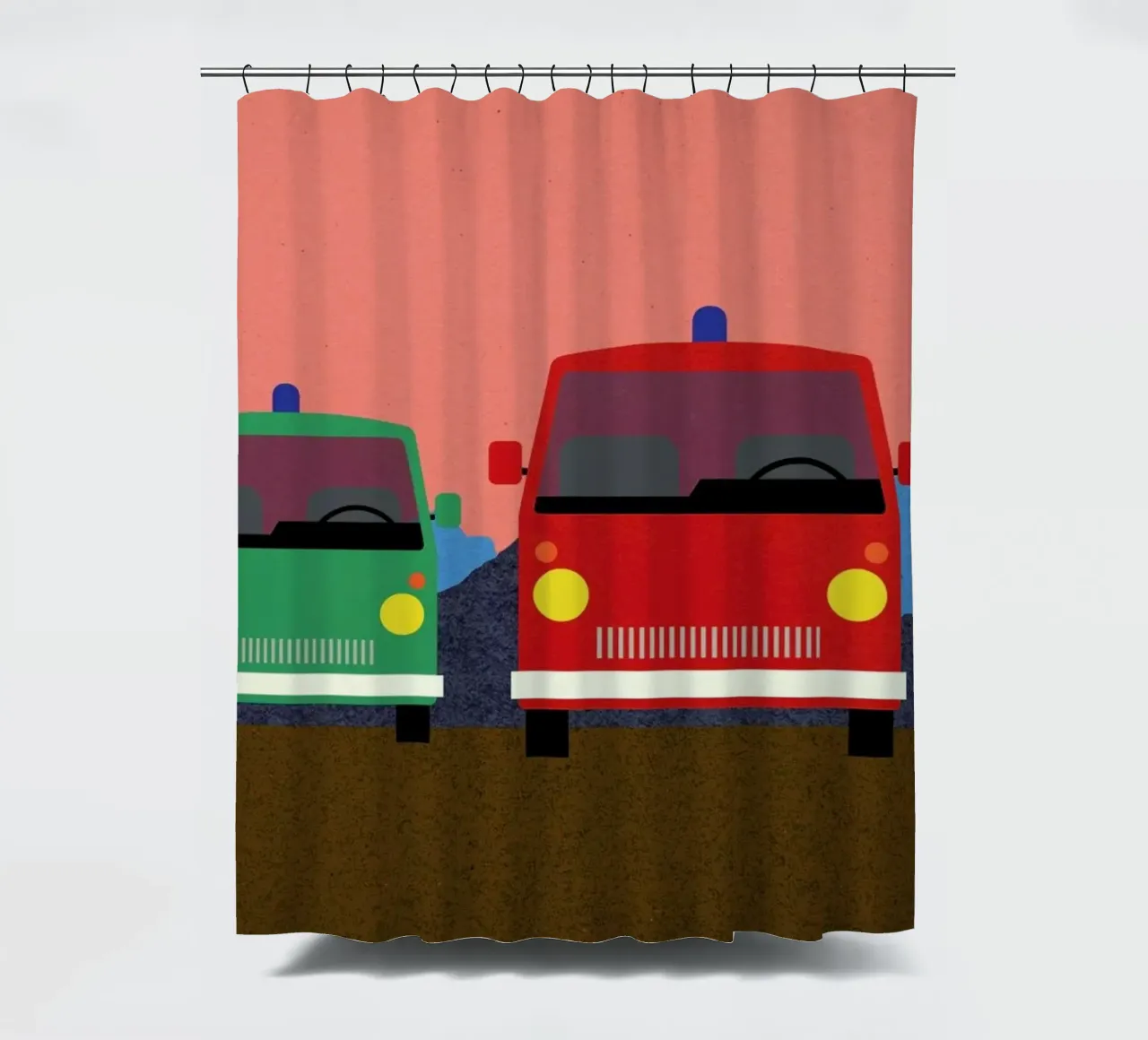 Police Bus and Fire Engine tenda da doccia da Rosi Feist
