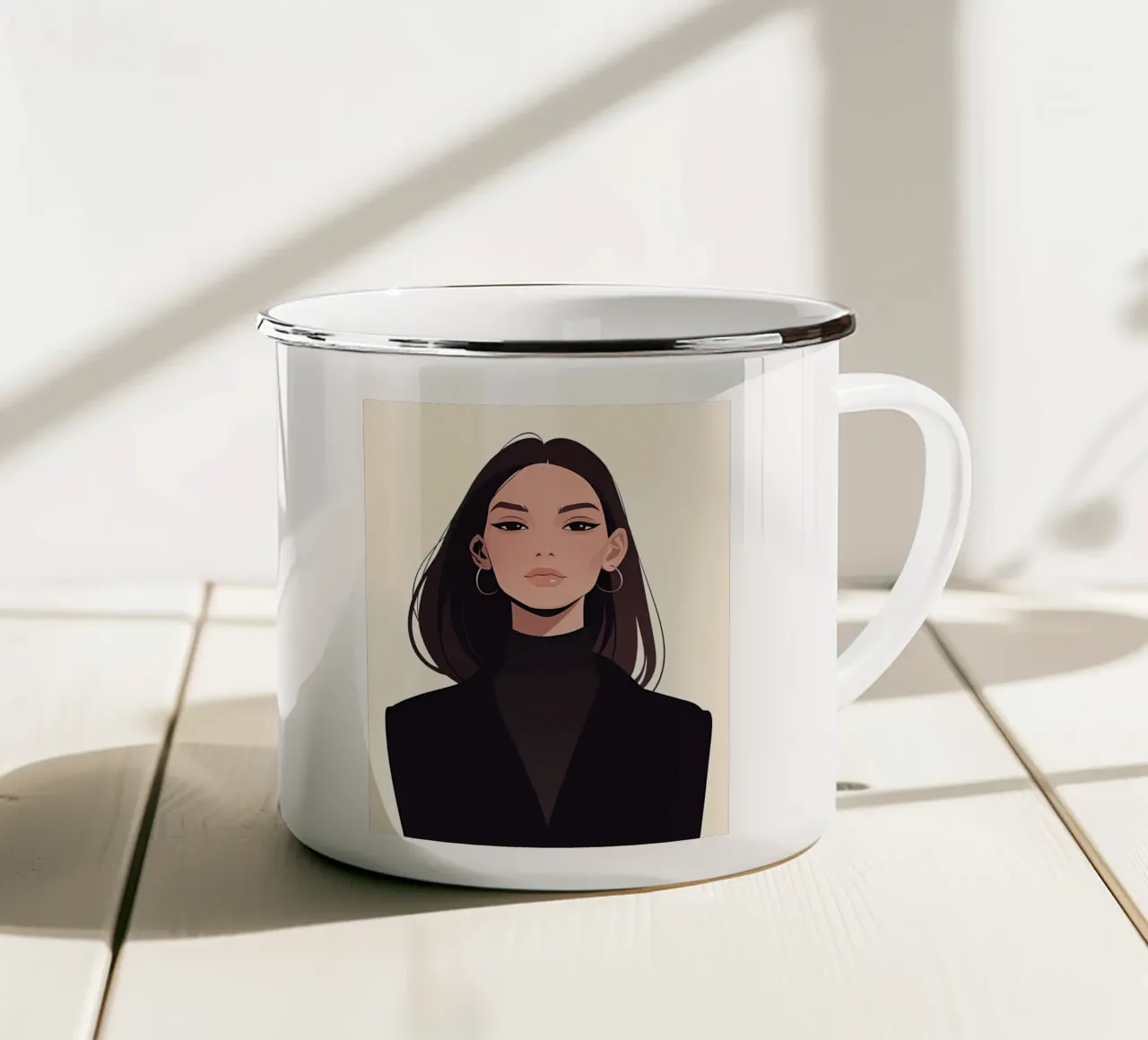 Poster d'arte minimalista 493 tazza in smalto da ahmiaLodri