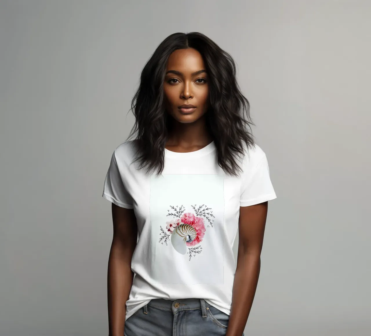 Snail Collage women's fitted t-shirt by Miles of Light
