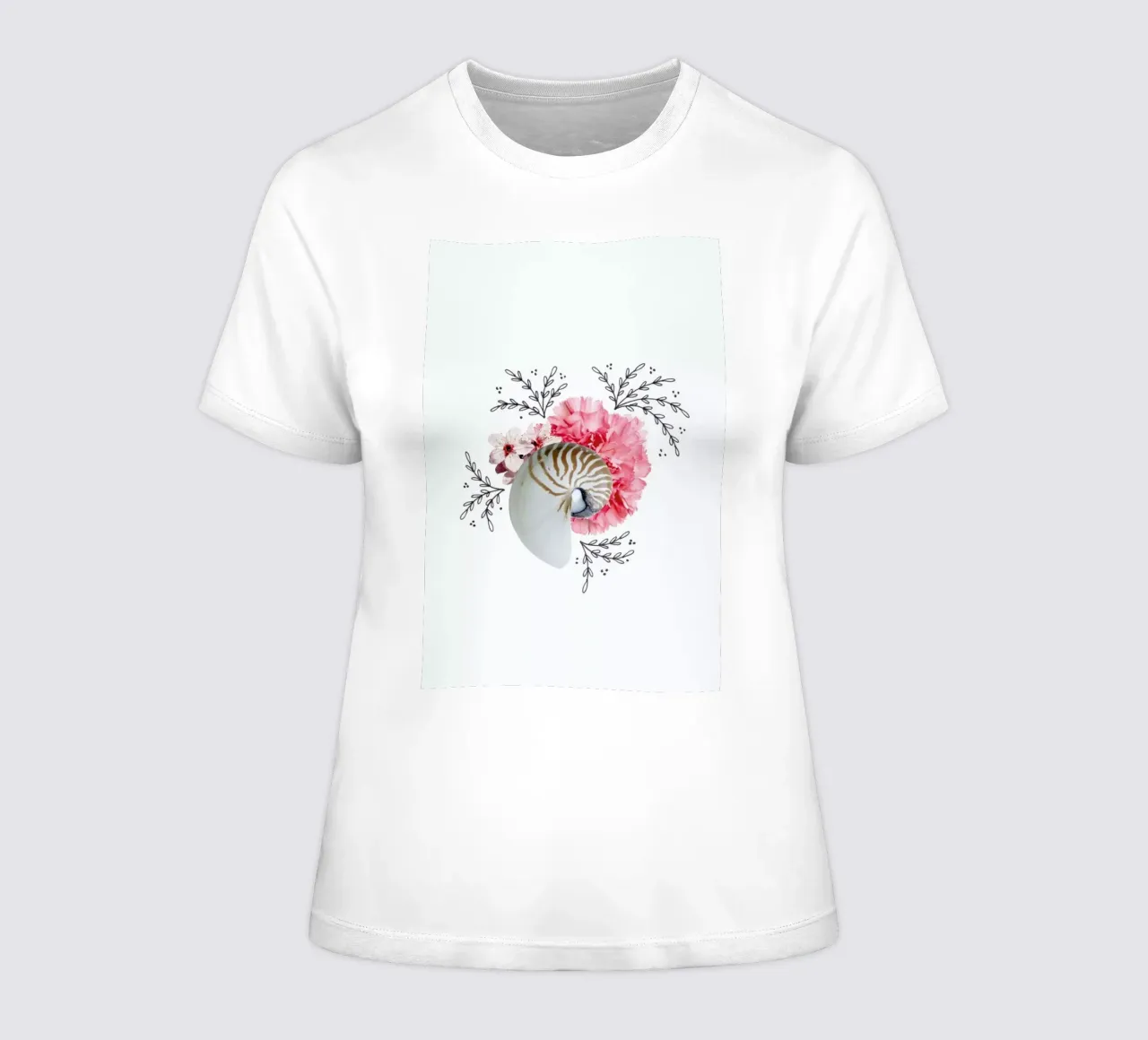 Snail Collage women's fitted t-shirt by Miles of Light