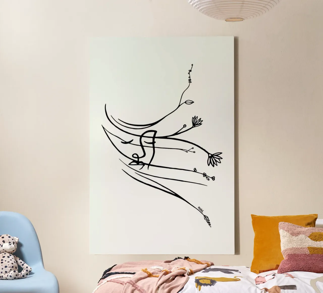 Wind Leinwand mit Schattenfugenrahmen von Ninhol