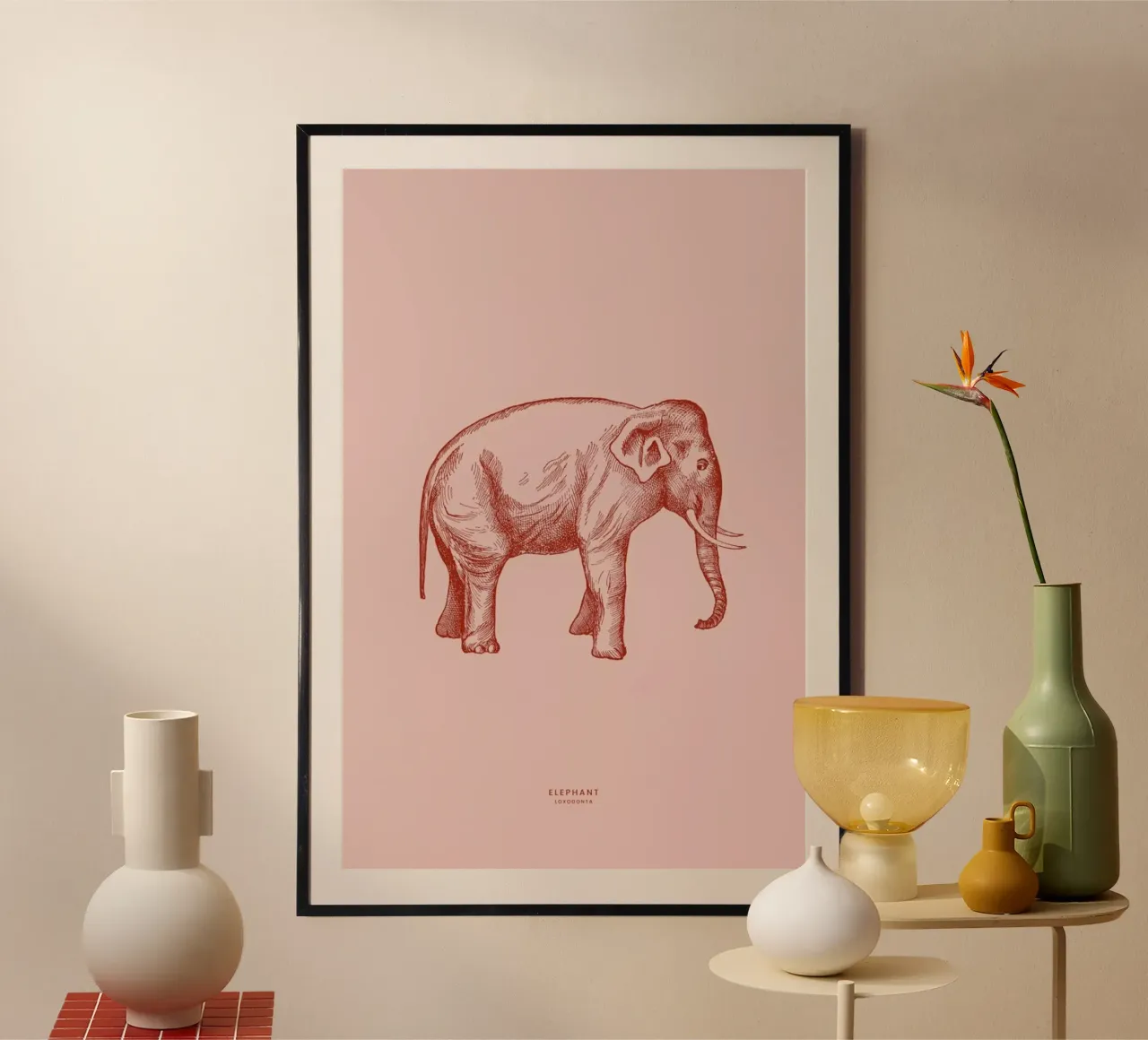 Elephant Pink poster by Flora & Fauna