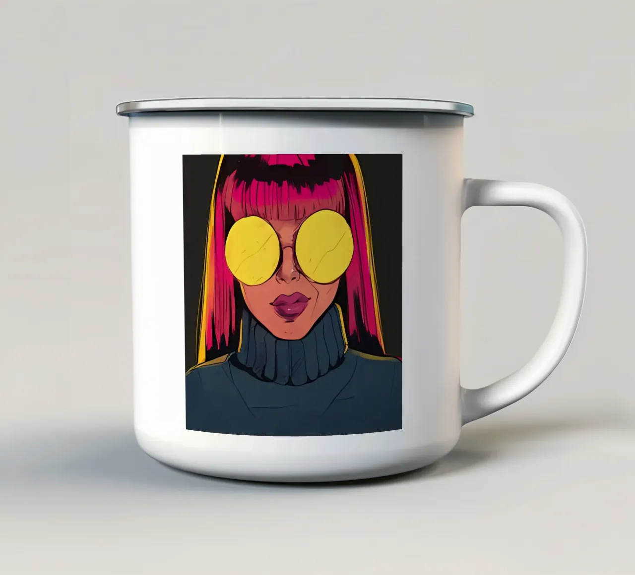 Poster d'arte minimalista 508 tazza in smalto da ahmiaLodri