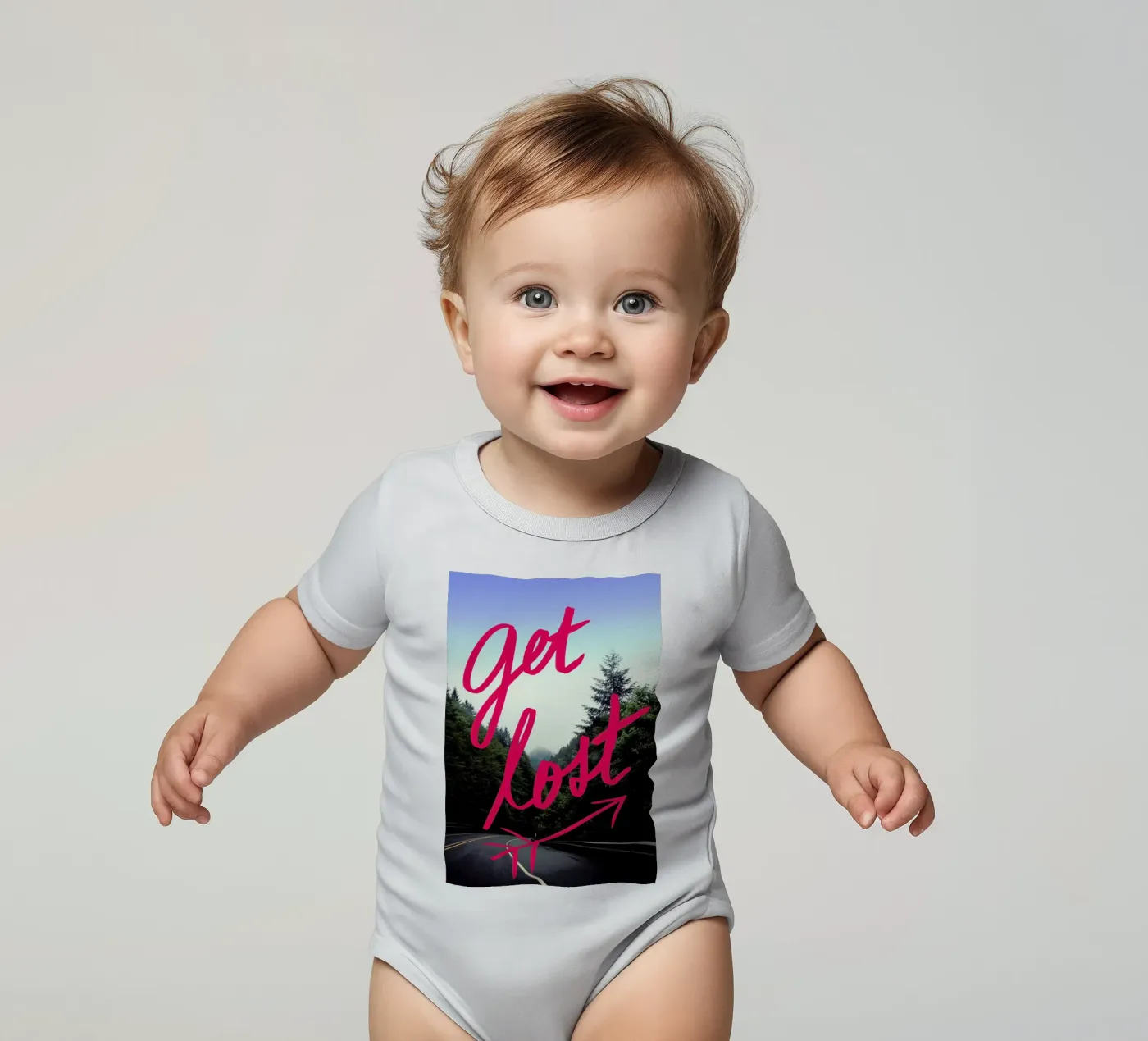 Get Lost Kurzarm Babybody von Leah Flores