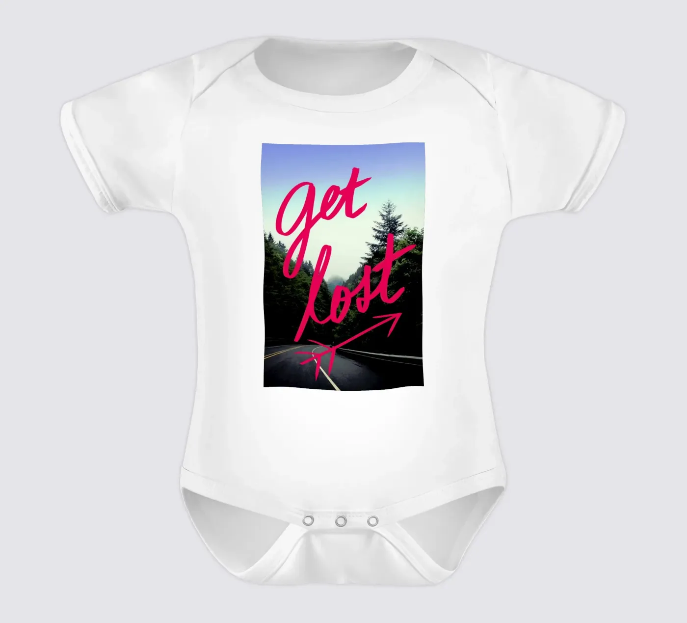 Get Lost Kurzarm Babybody von Leah Flores