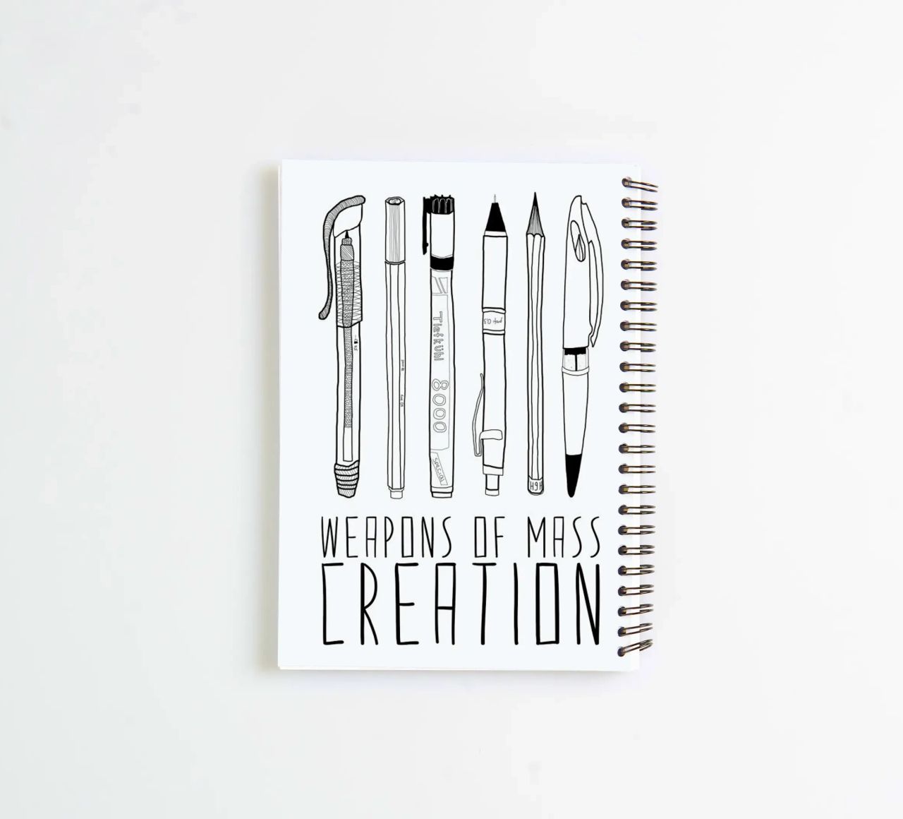 Weapons of Mass Creation spiral notebook by Bianca Green