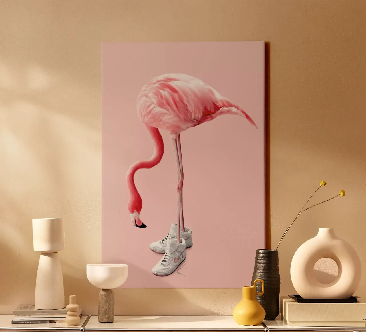 Sneaker Flamingo tela con Cornice a cassetta da Jonas Loose