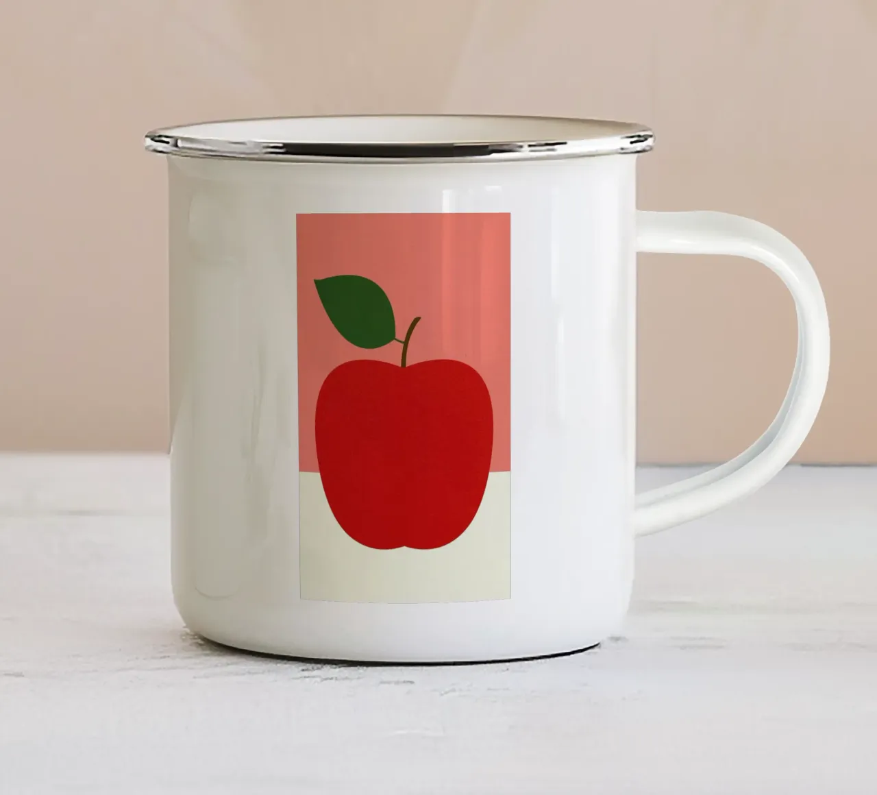 Red Apple enamel mug by Rosi Feist