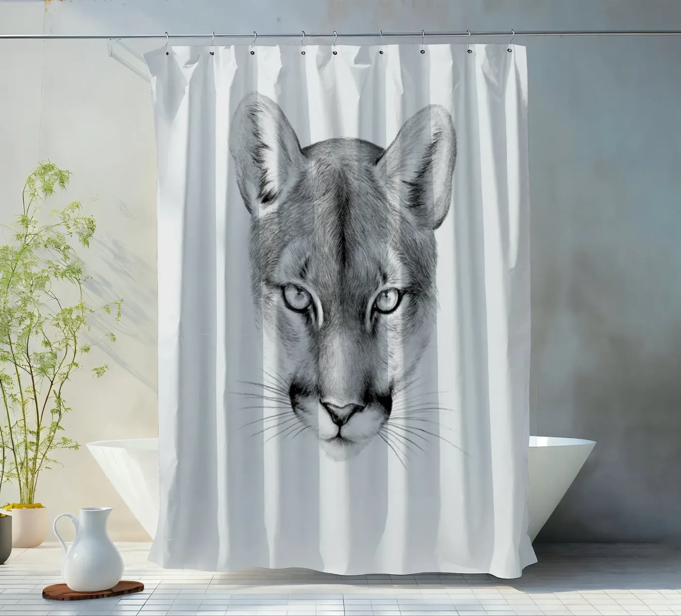 Puma Duschvorhang von Flora & Fauna