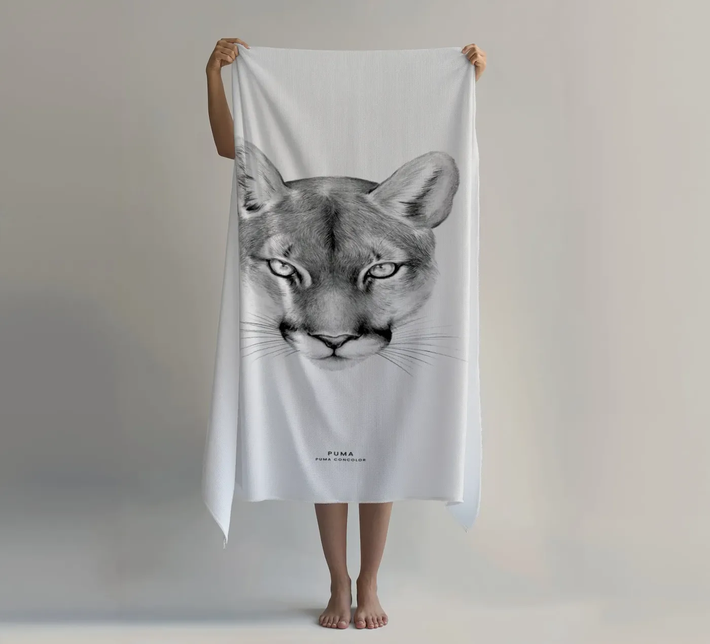 Puma beach towel by Flora & Fauna