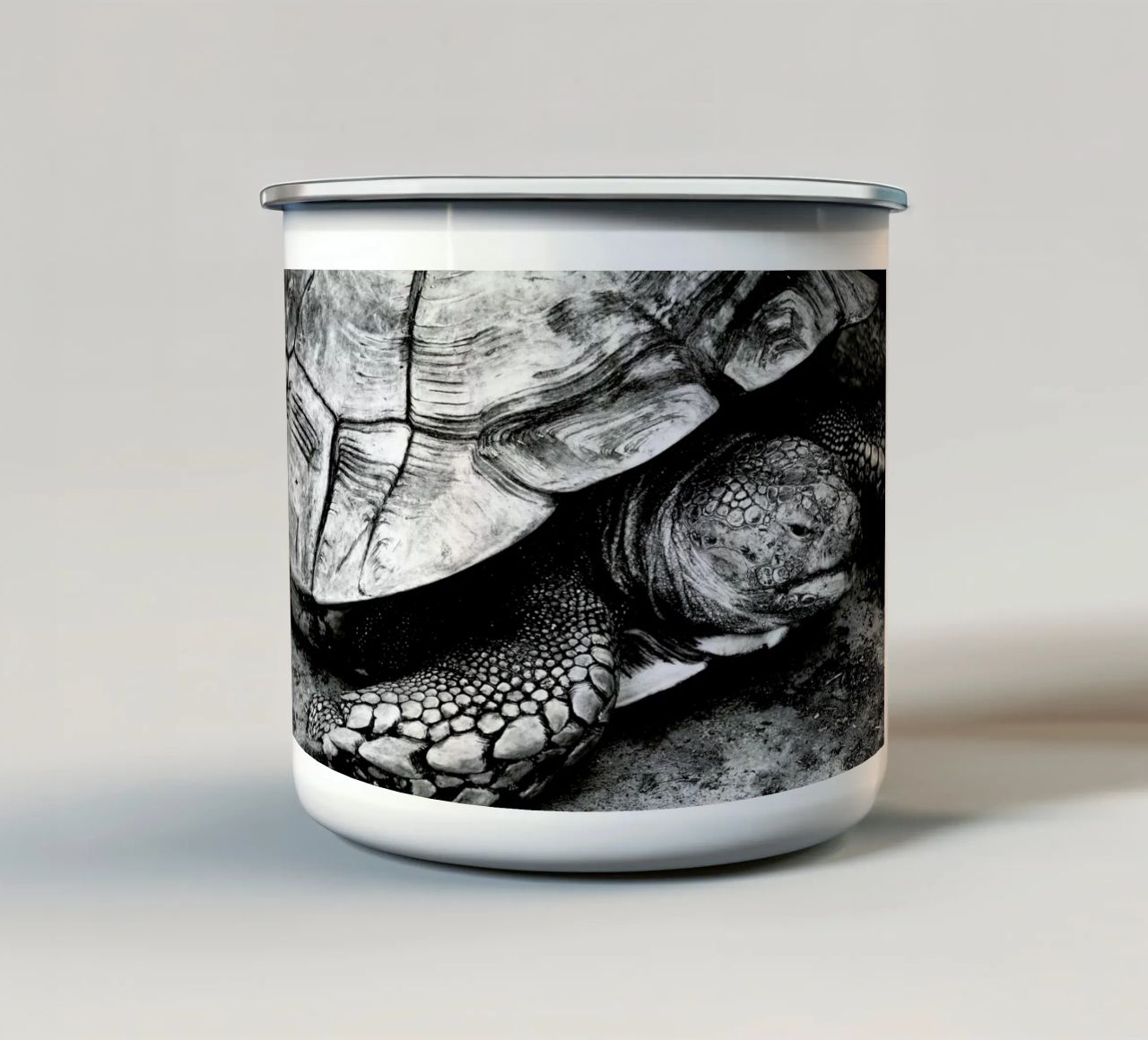 Tim the Turtle tazza in smalto da Babett Schultze