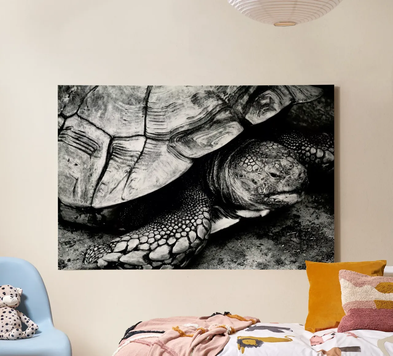 Tim the Turtle lienzo de Babett Schultze