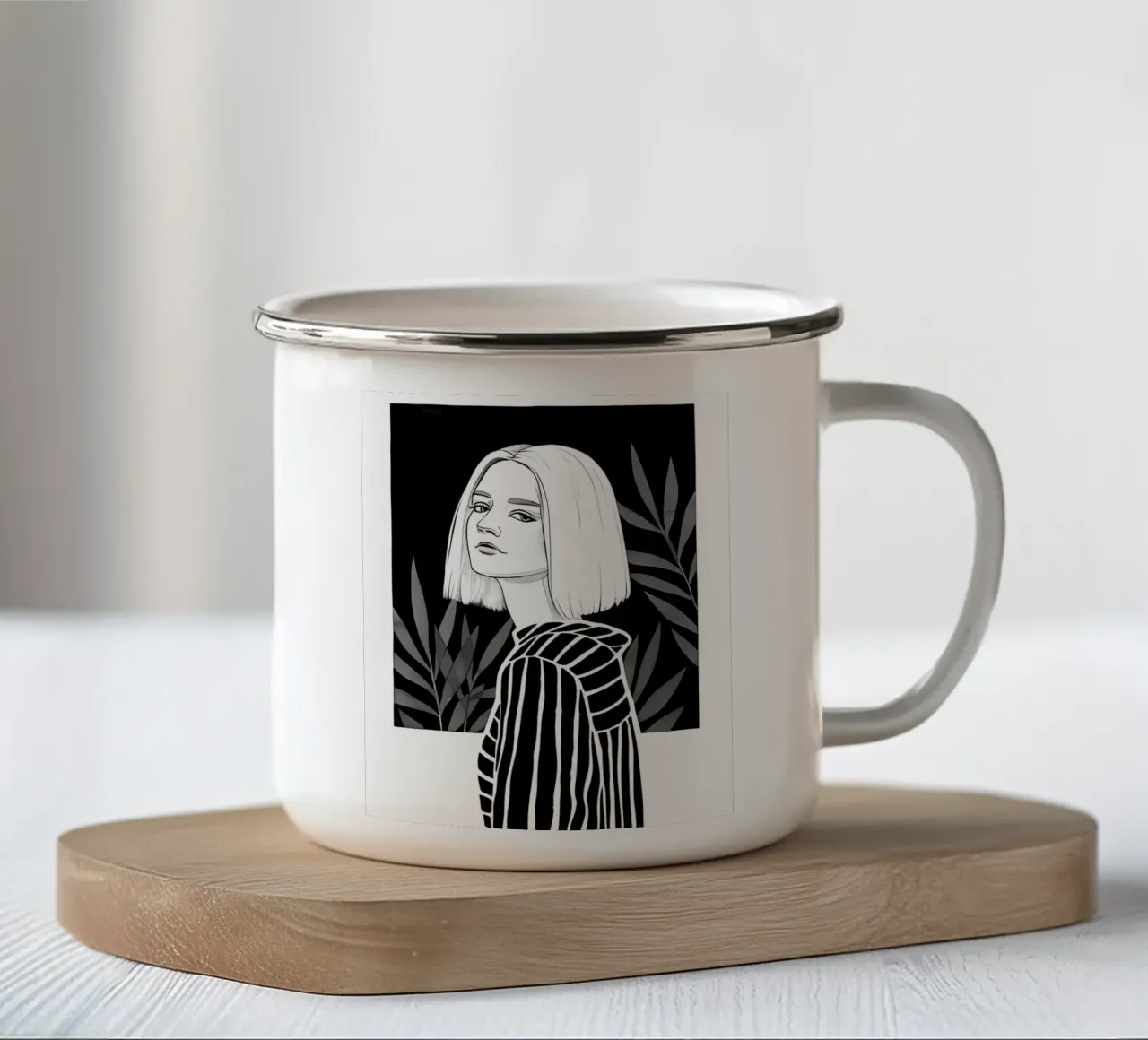 Minimalist Art Poster 528 mug en émail de ahmiaLodri