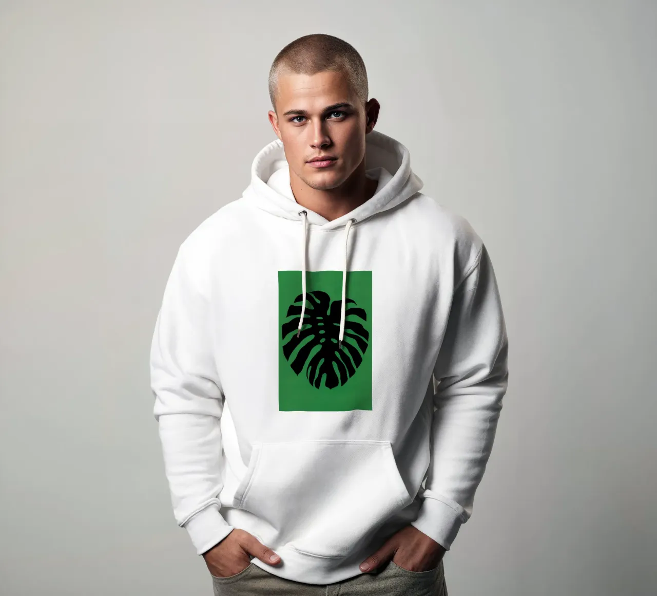 Black Monstera felpa con cappuccio da Rosi Feist