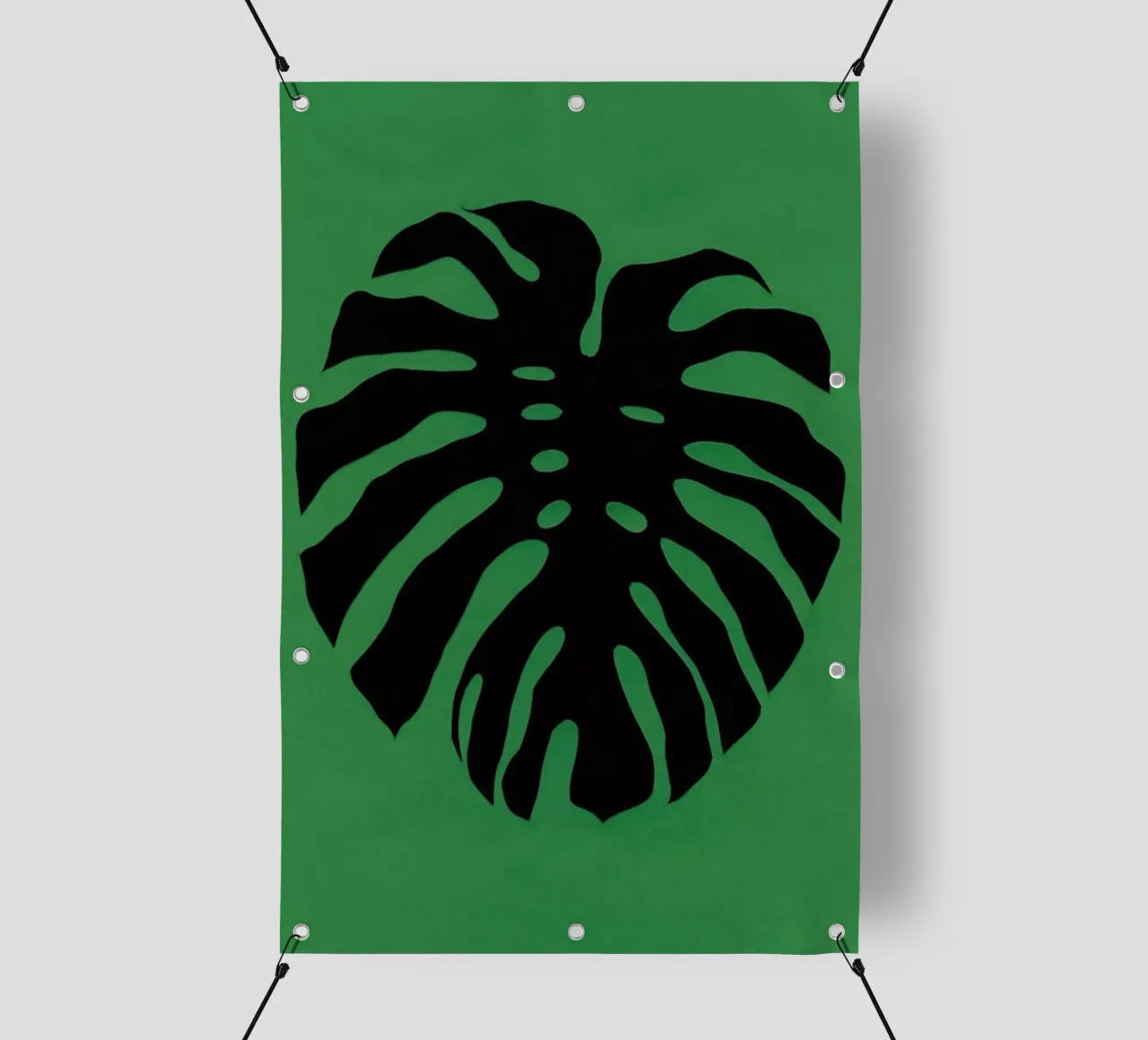 Black Monstera telo in pvc da Rosi Feist