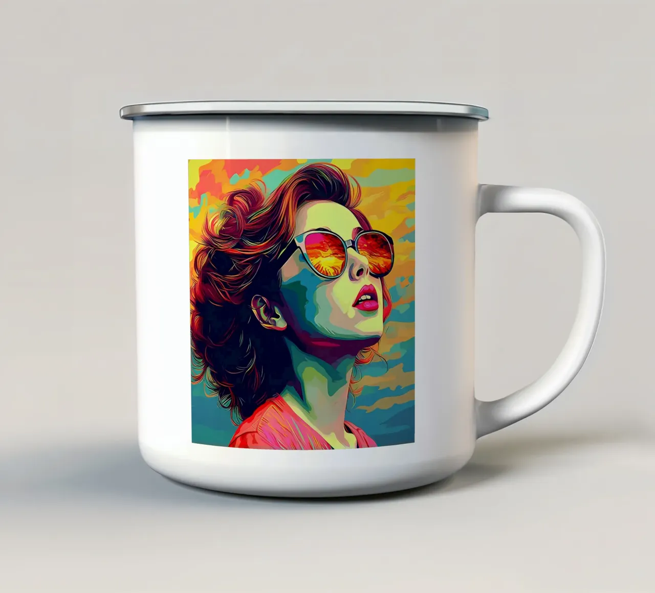 Poster d'arte minimalista 534 tazza in smalto da ahmiaLodri
