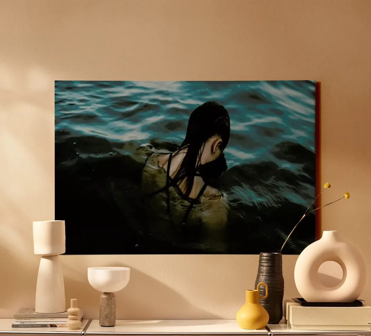 Drowning tela con Cornice a cassetta da Chris Abatzis