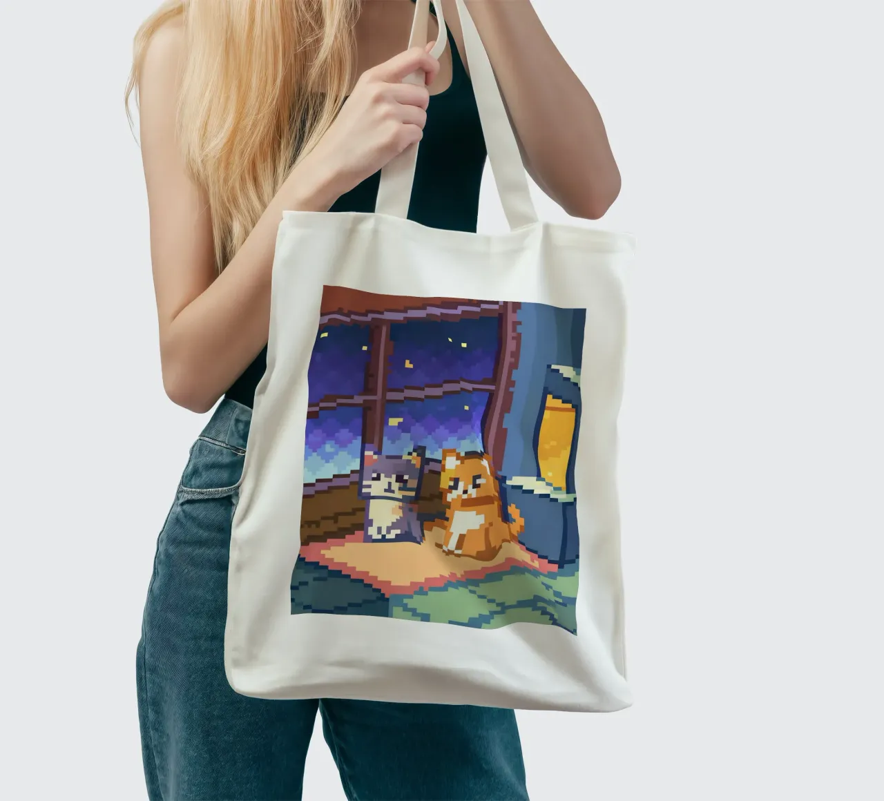 Due gatti da interno borsa in juta da DOG AND CAT