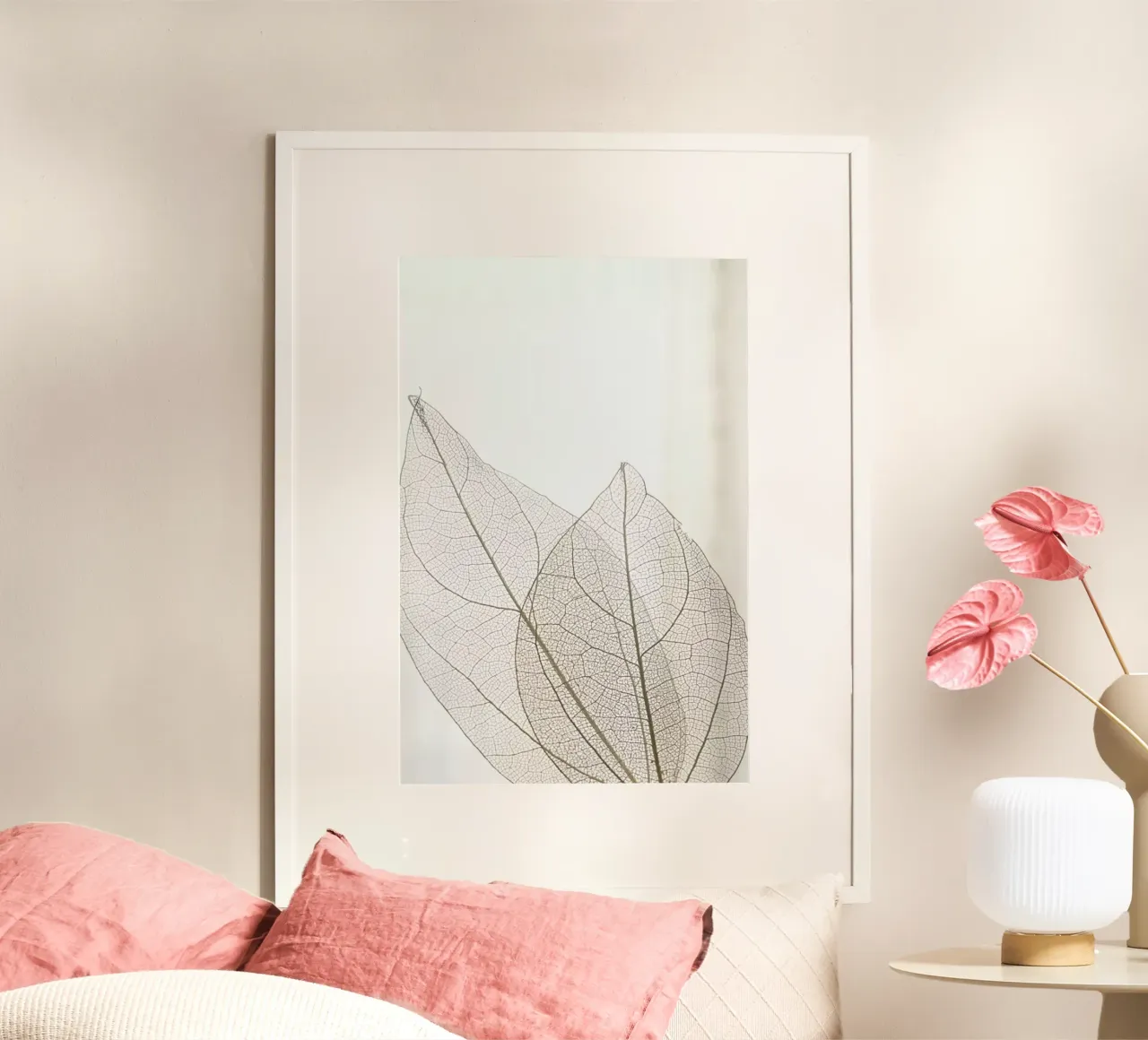 Skeleton Leaves poster con telaio in legno da Babett Schultze