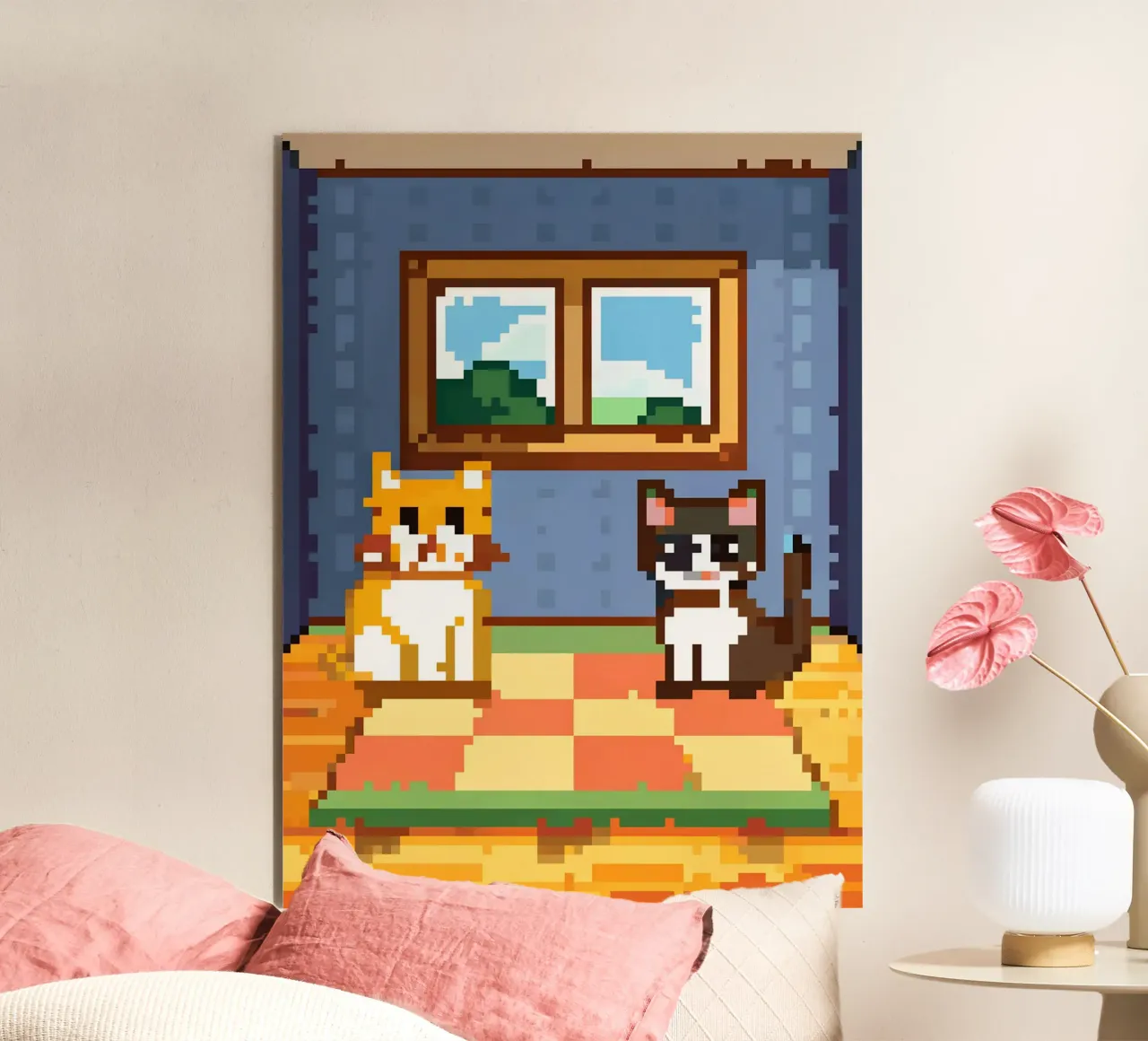 Two Indoor Cats alu-dibond by DOG AND CAT