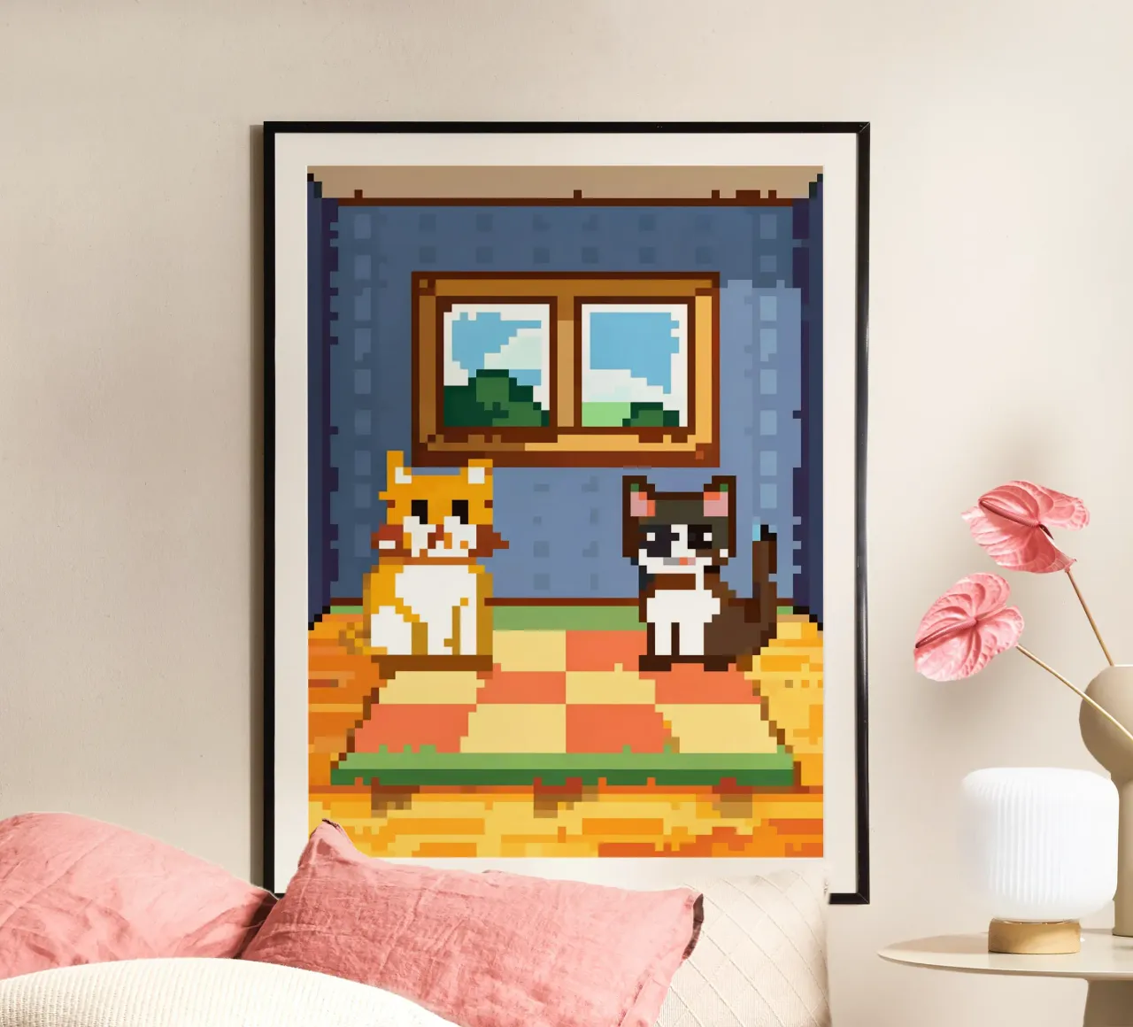 Due gatti da interno carta hahnemühle da DOG AND CAT