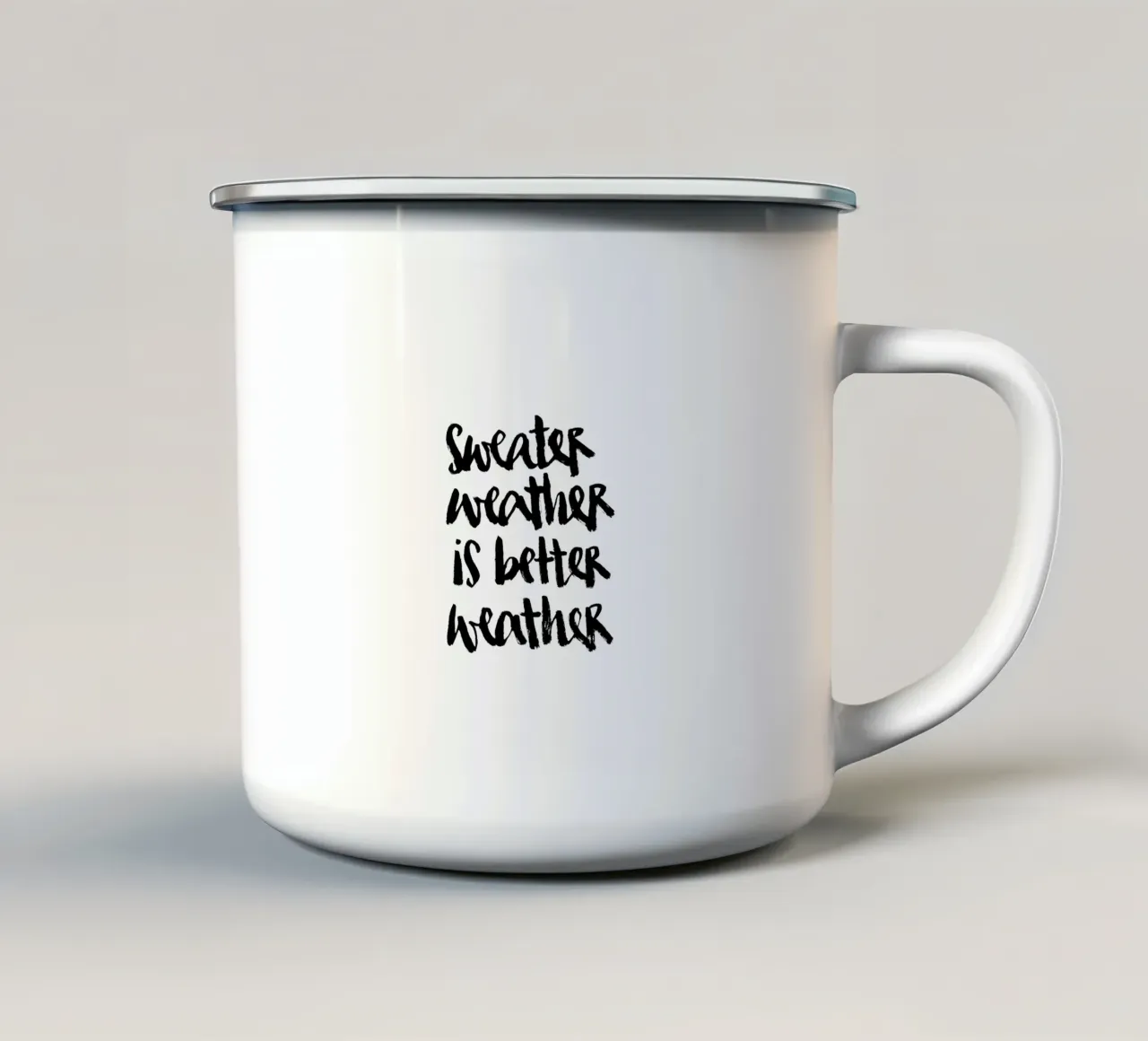 Sweater weather tazza in smalto da Brushmeetspaper