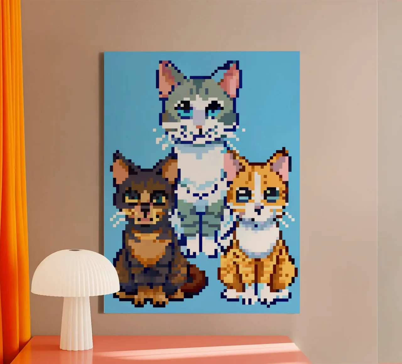 Due gatti da interno tela con Cornice a cassetta da DOG AND CAT