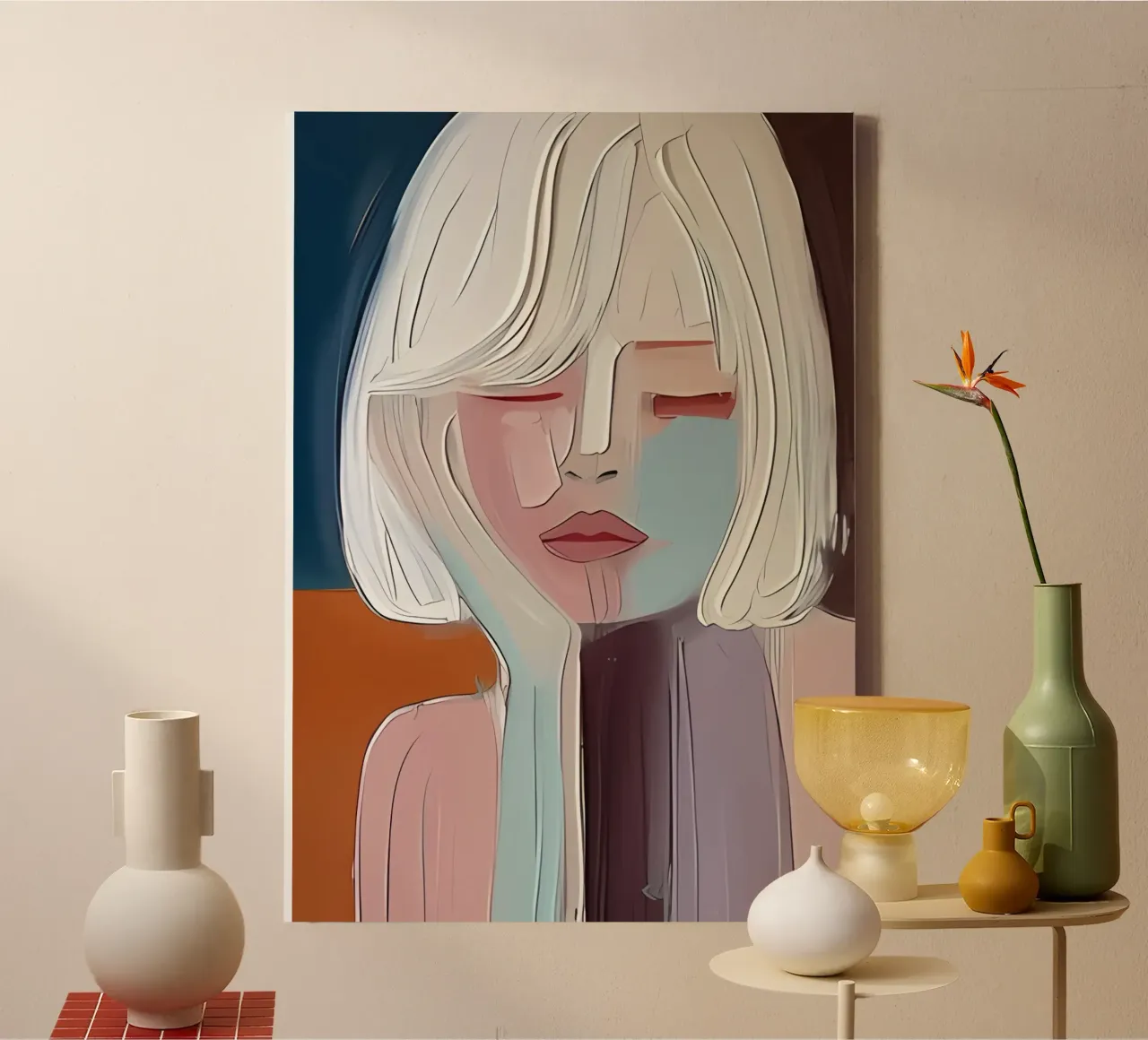 Poster d'arte minimalista 548 tela con Cornice a cassetta da ahmiaLodri