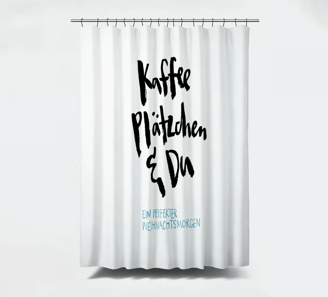 Kaffee & Du shower curtain by Brushmeetspaper