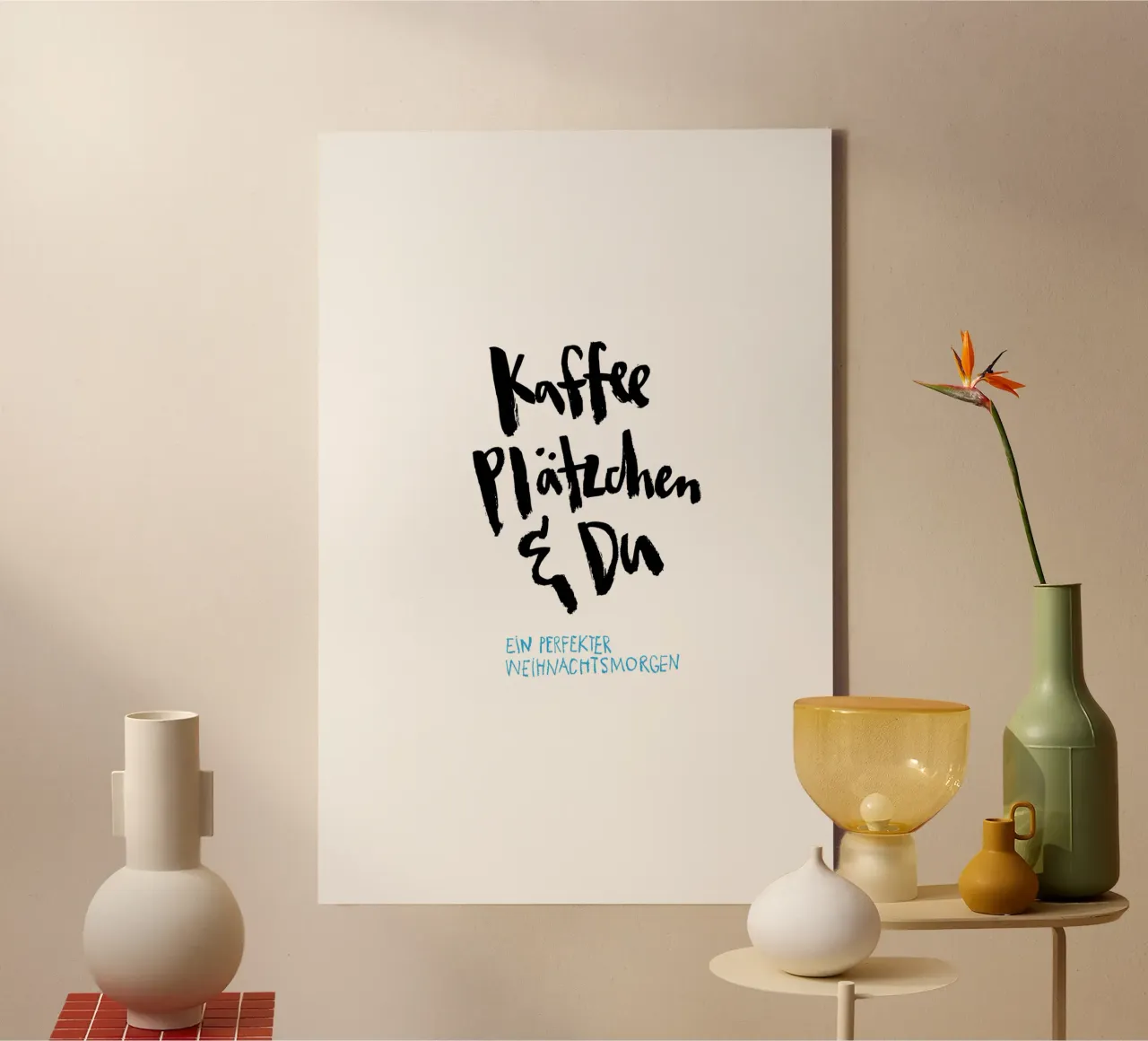 Kaffee & Du canvas met Baklijst van Brushmeetspaper