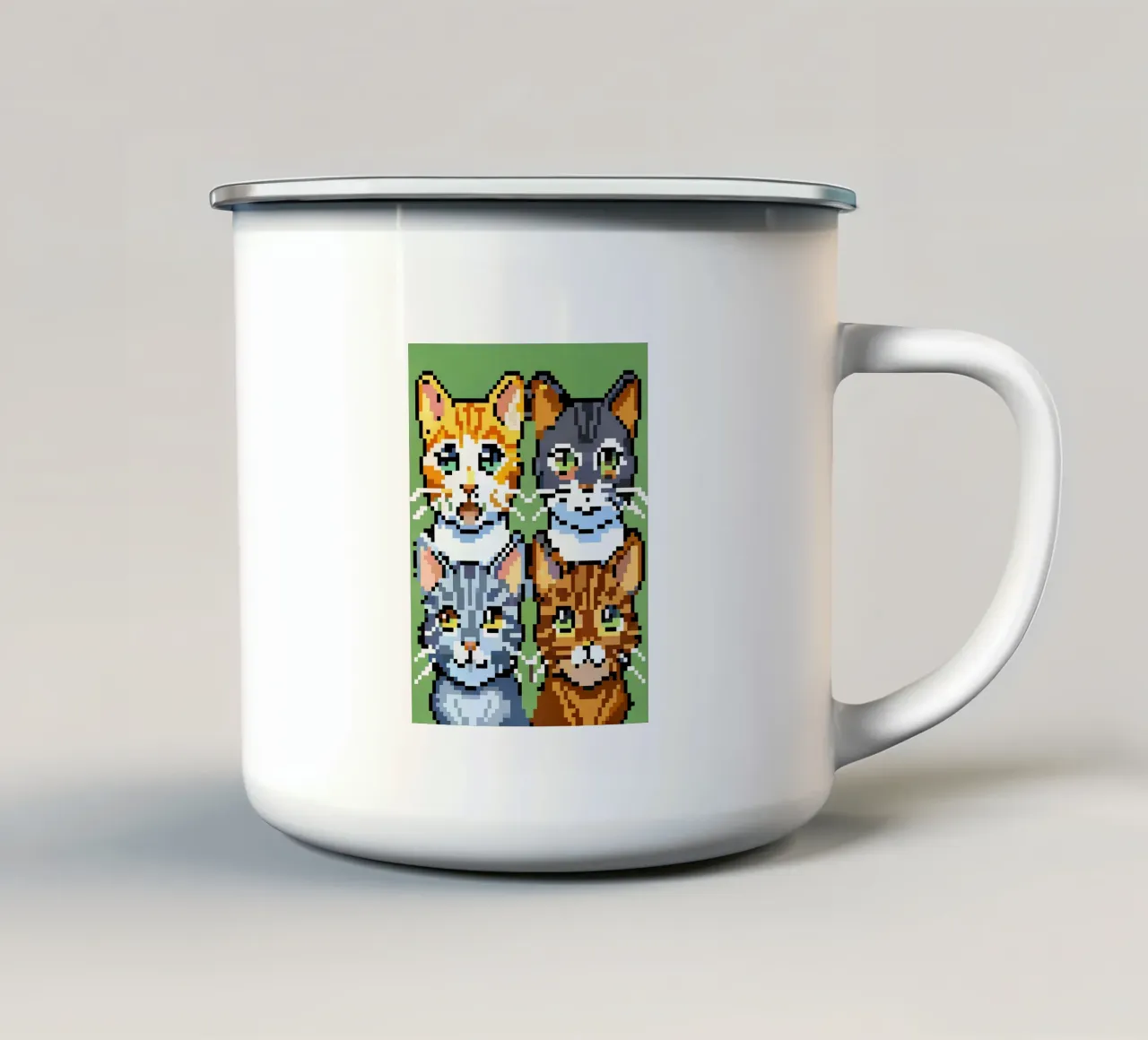 Quattro gatti tazza in smalto da DOG AND CAT