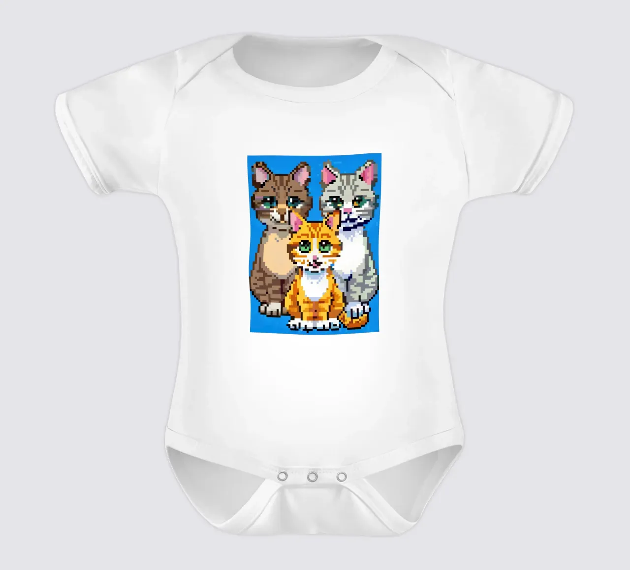 Three Cute Cats short-sleeve baby romper by DOG AND CAT